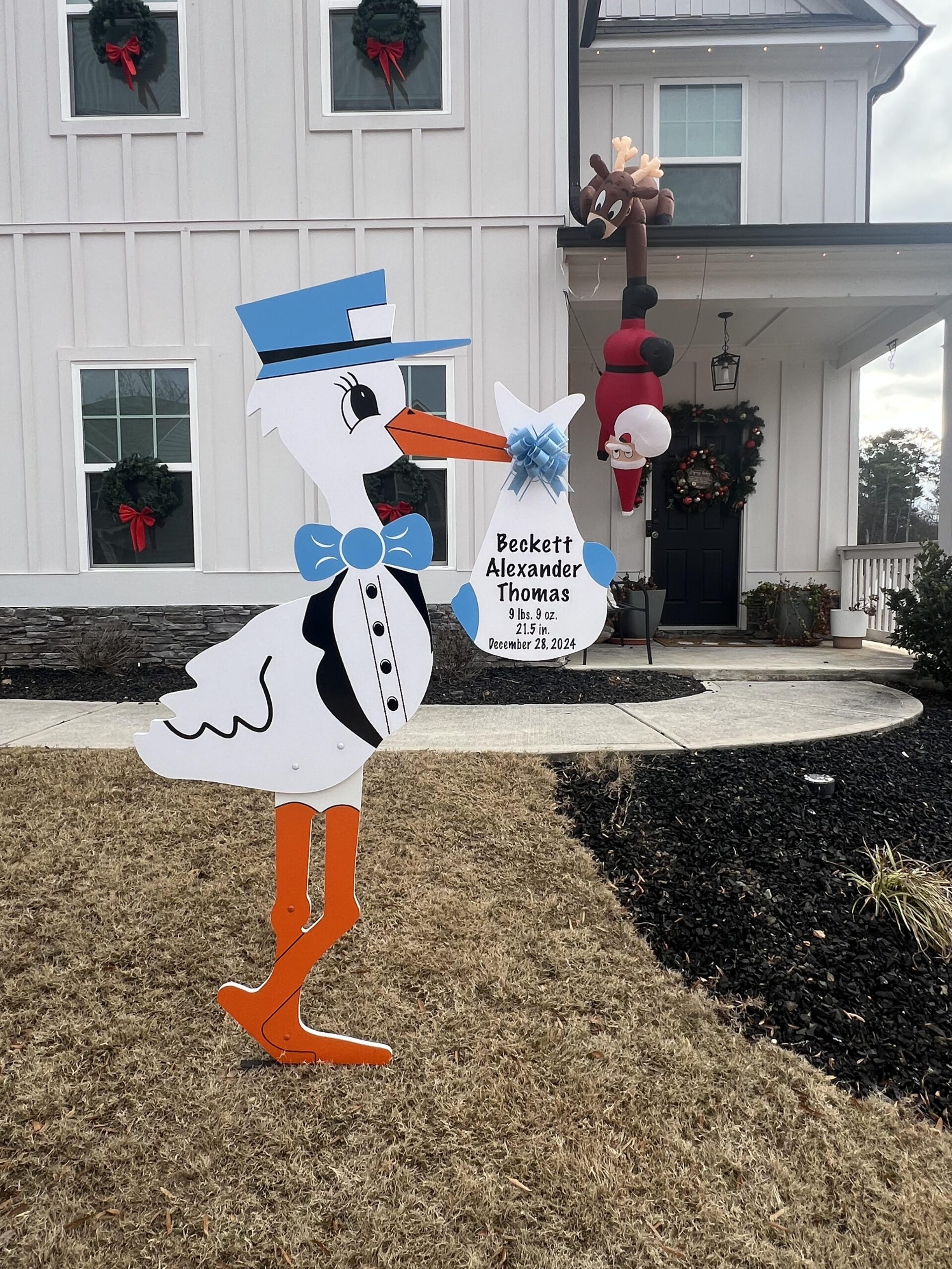 Birth Announcement Stork Sign in Acworth, GA