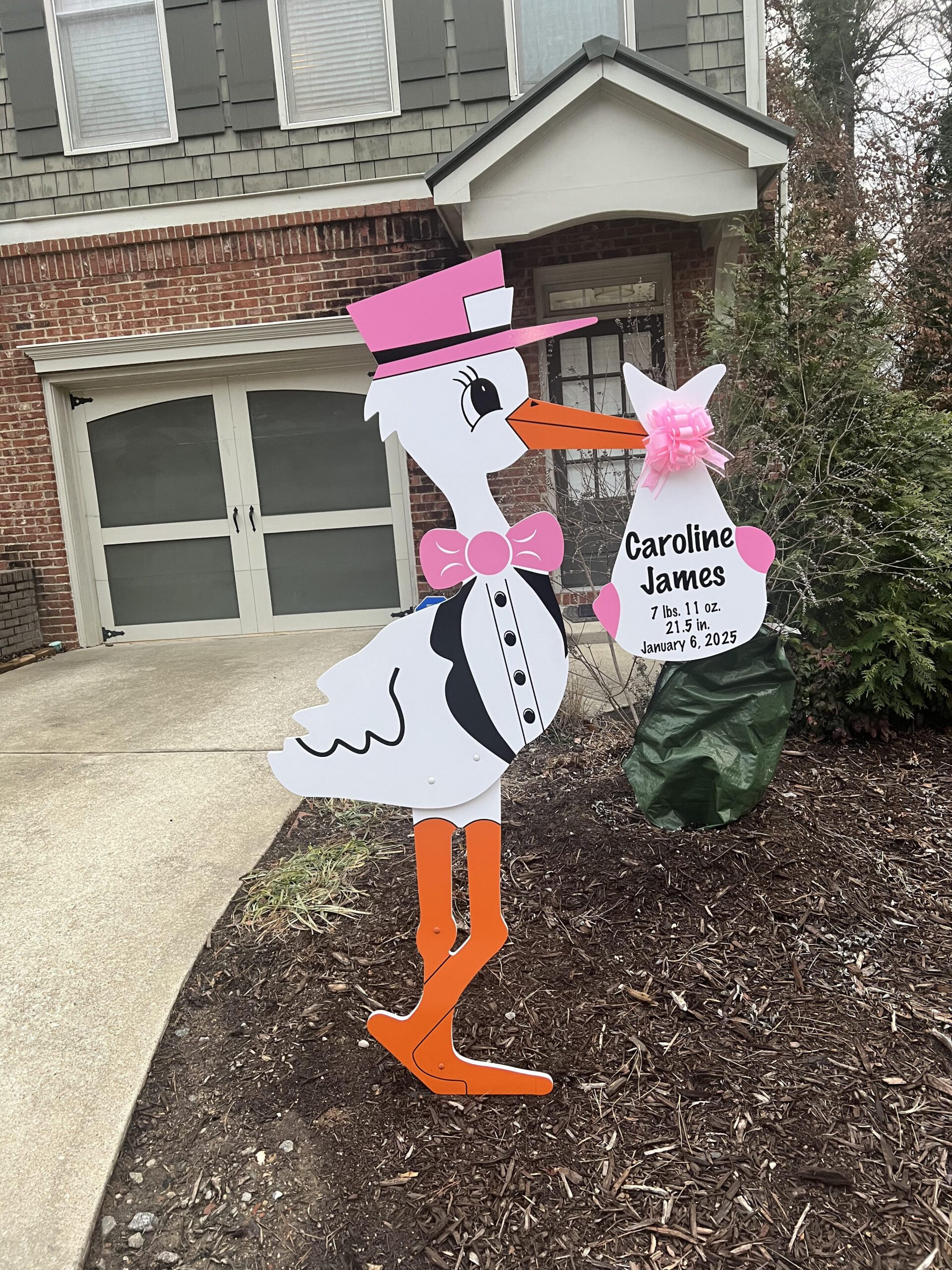 Birth Announcement Stork Sign in Smyrna, GA