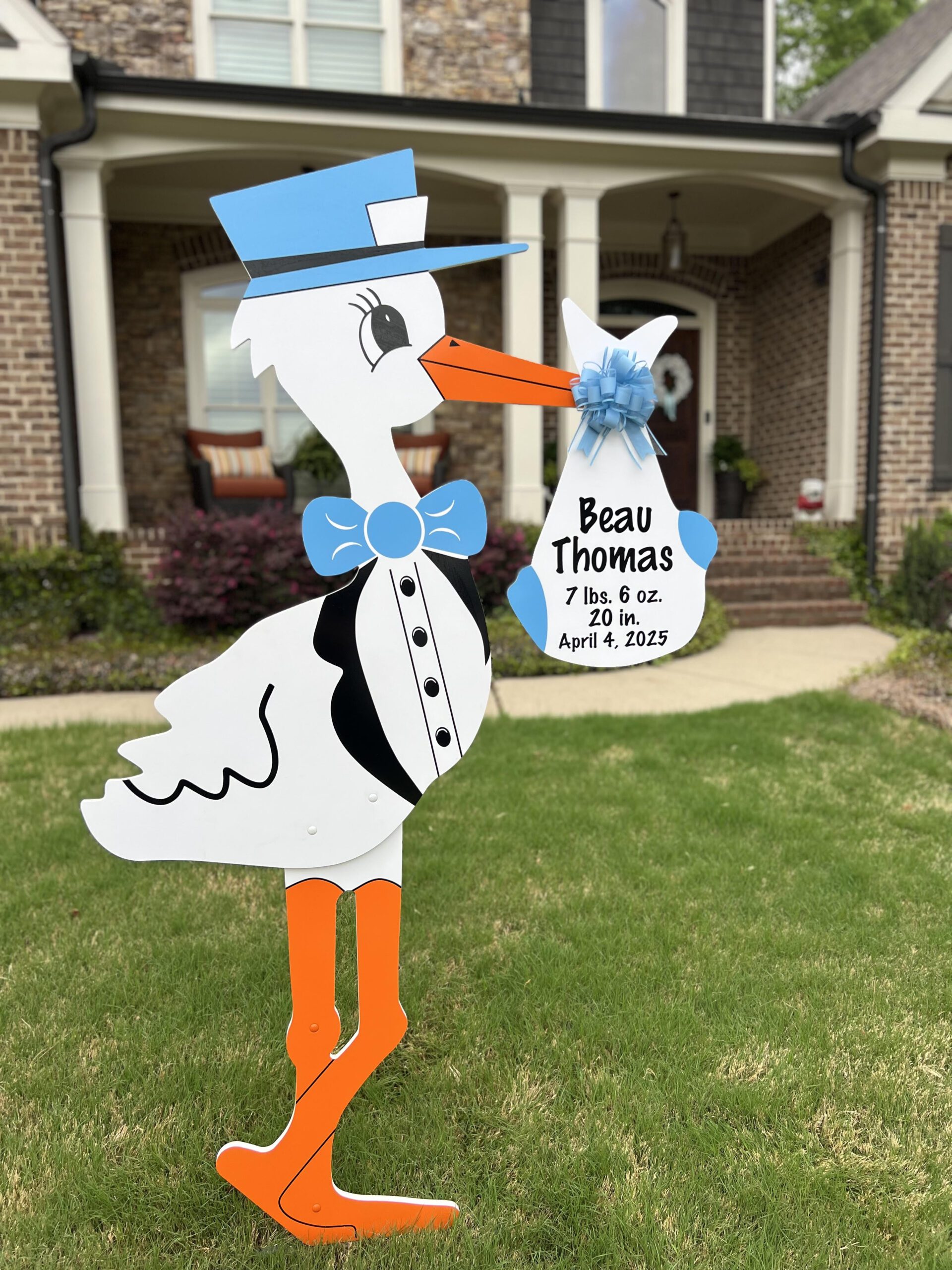 Birth Announcement Stork Sign in Watkinsville, GA