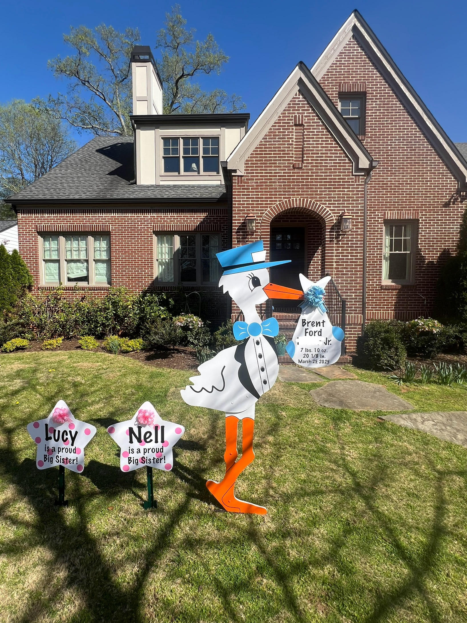 Birth Announcement Stork Sign in Atlanta, GA