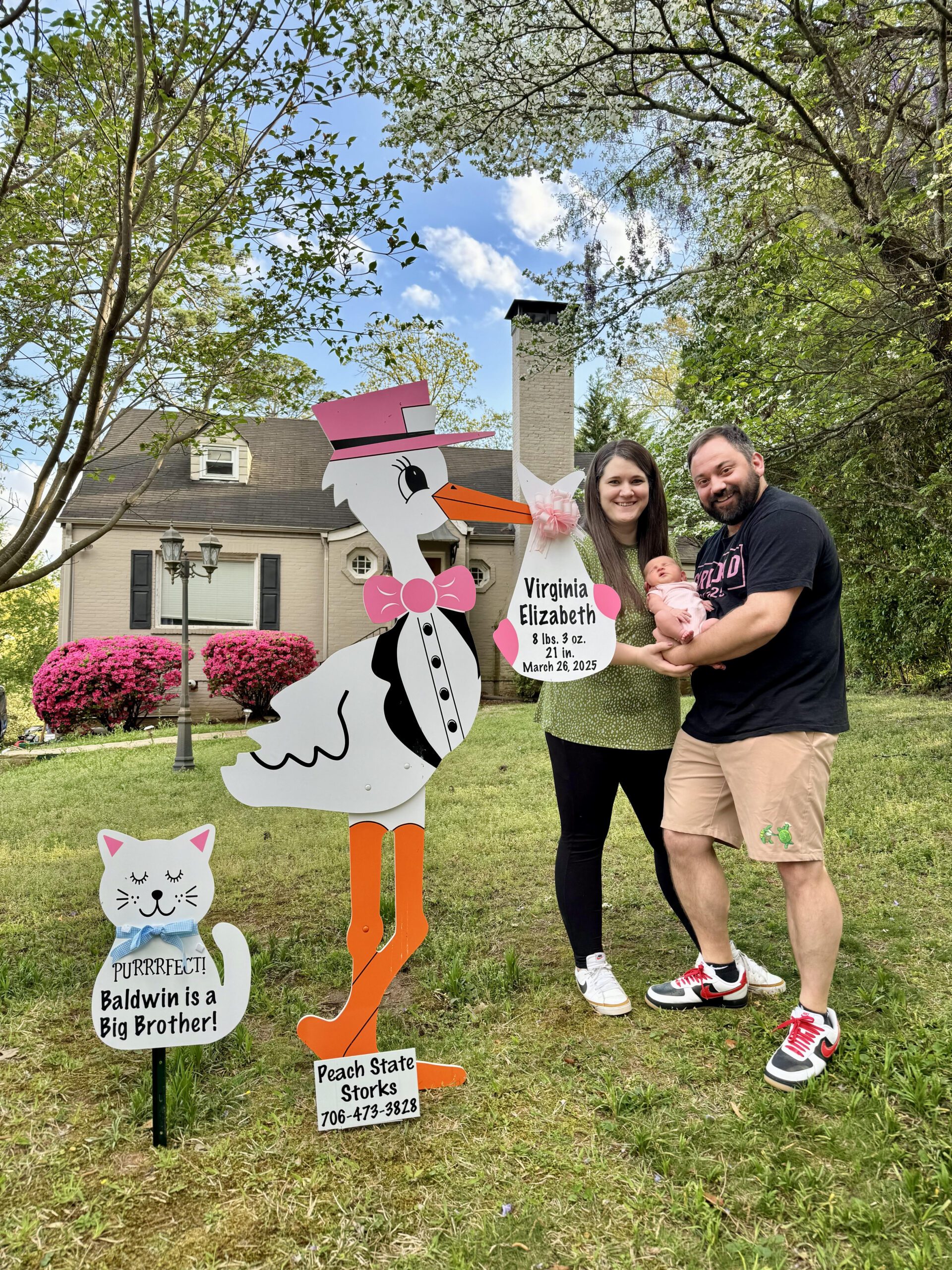 Birth Announcement Stork Sign in Smyrna, GA