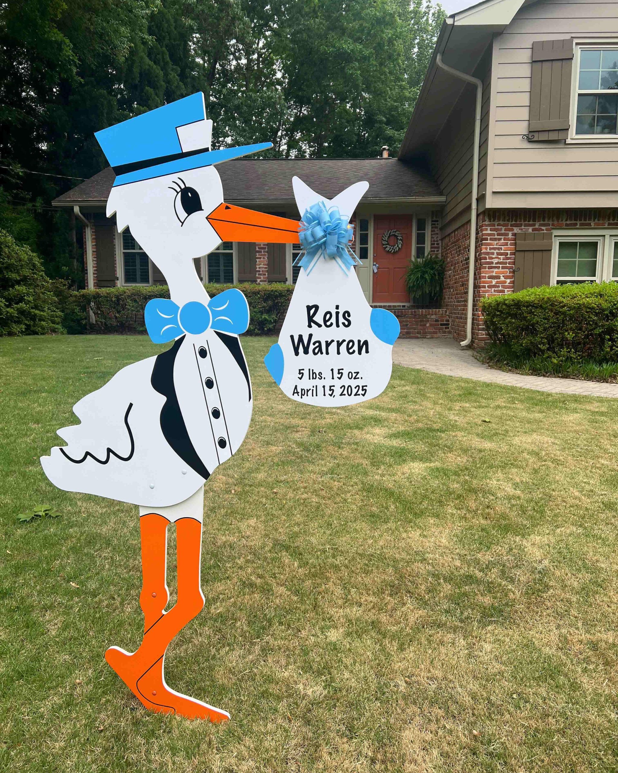 Birth Announcement Stork Sign in Dunwoody, GA