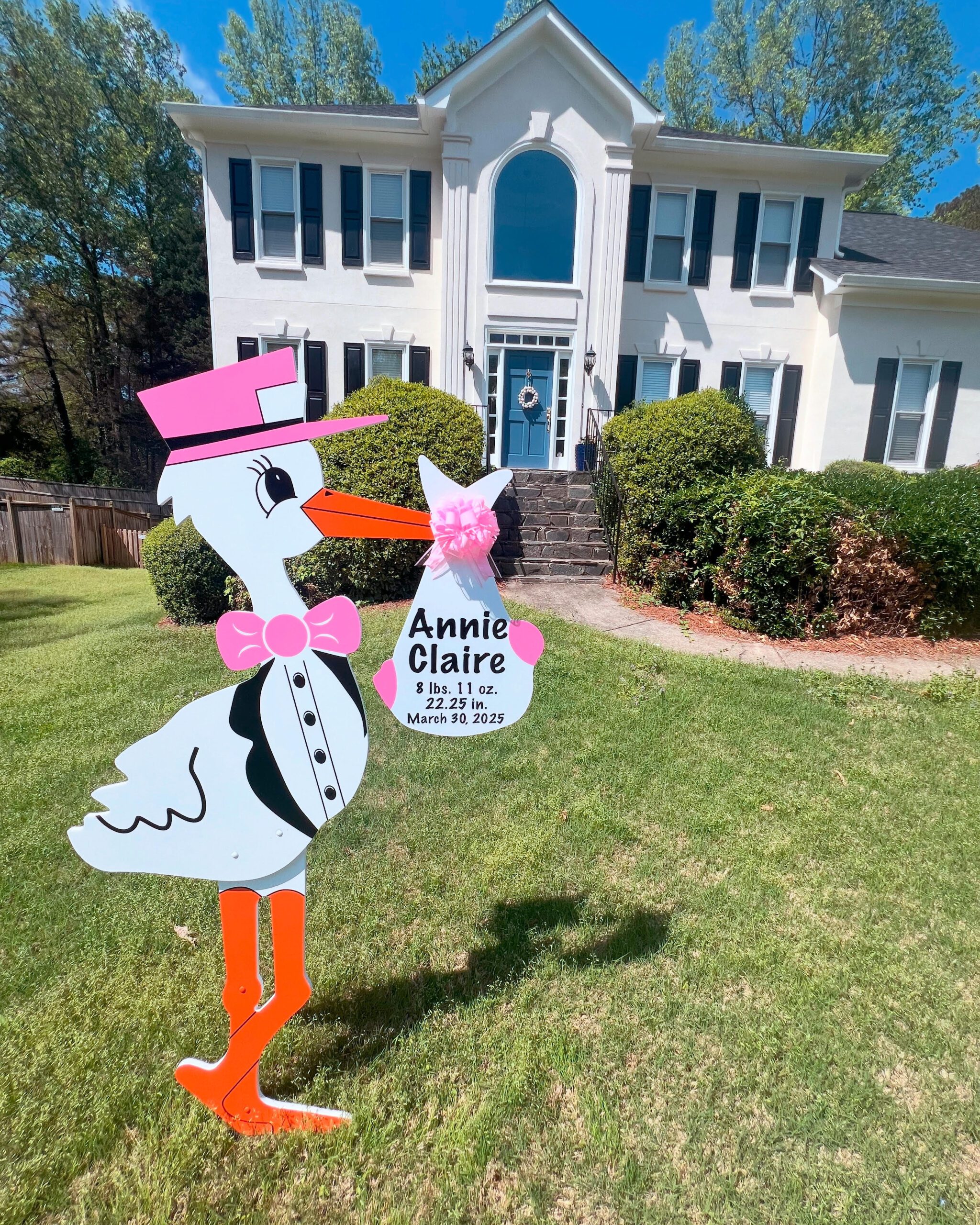 Birth Announcement Stork Sign in Marietta, GA
