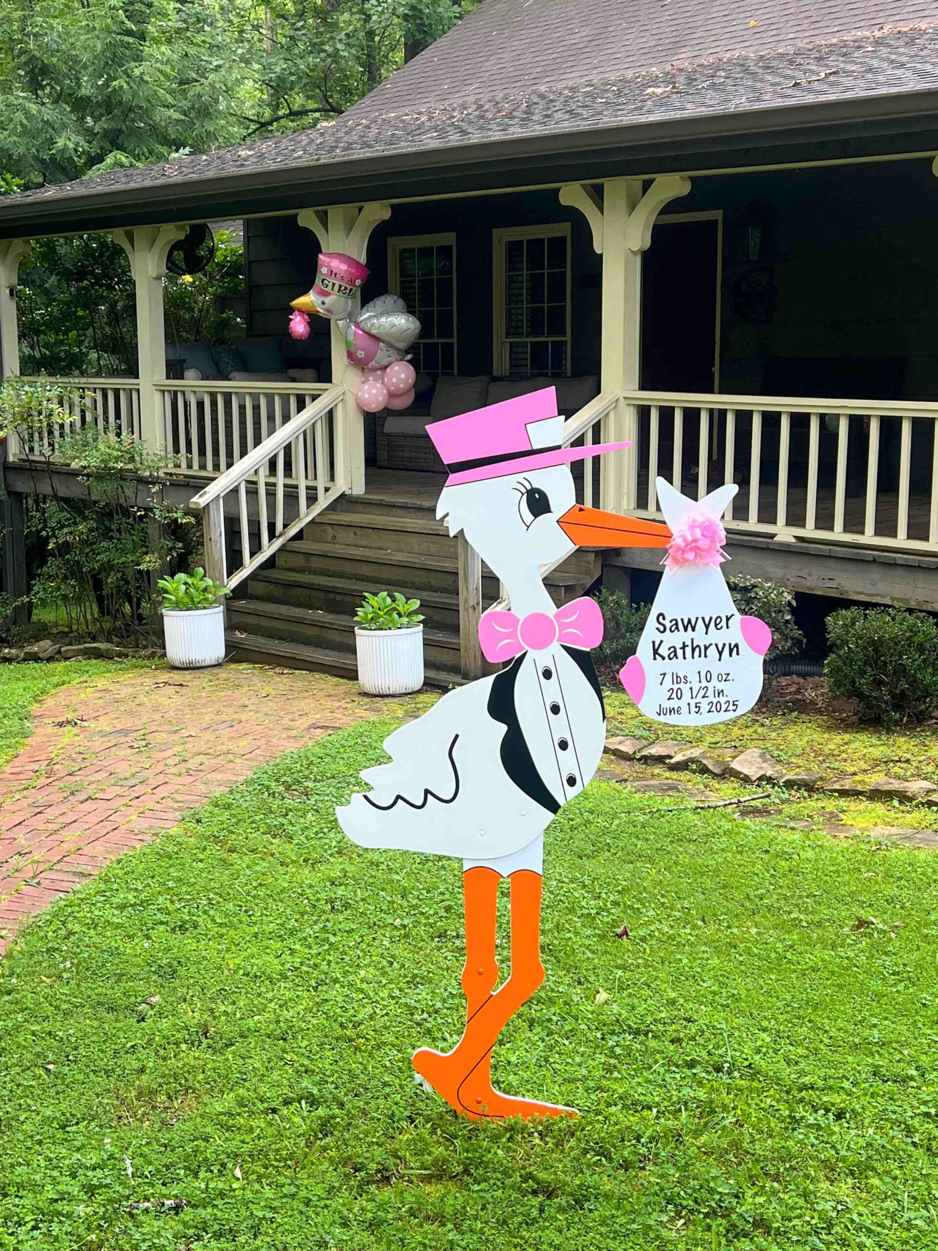 Birth Announcement Stork Sign in Acworth, GA