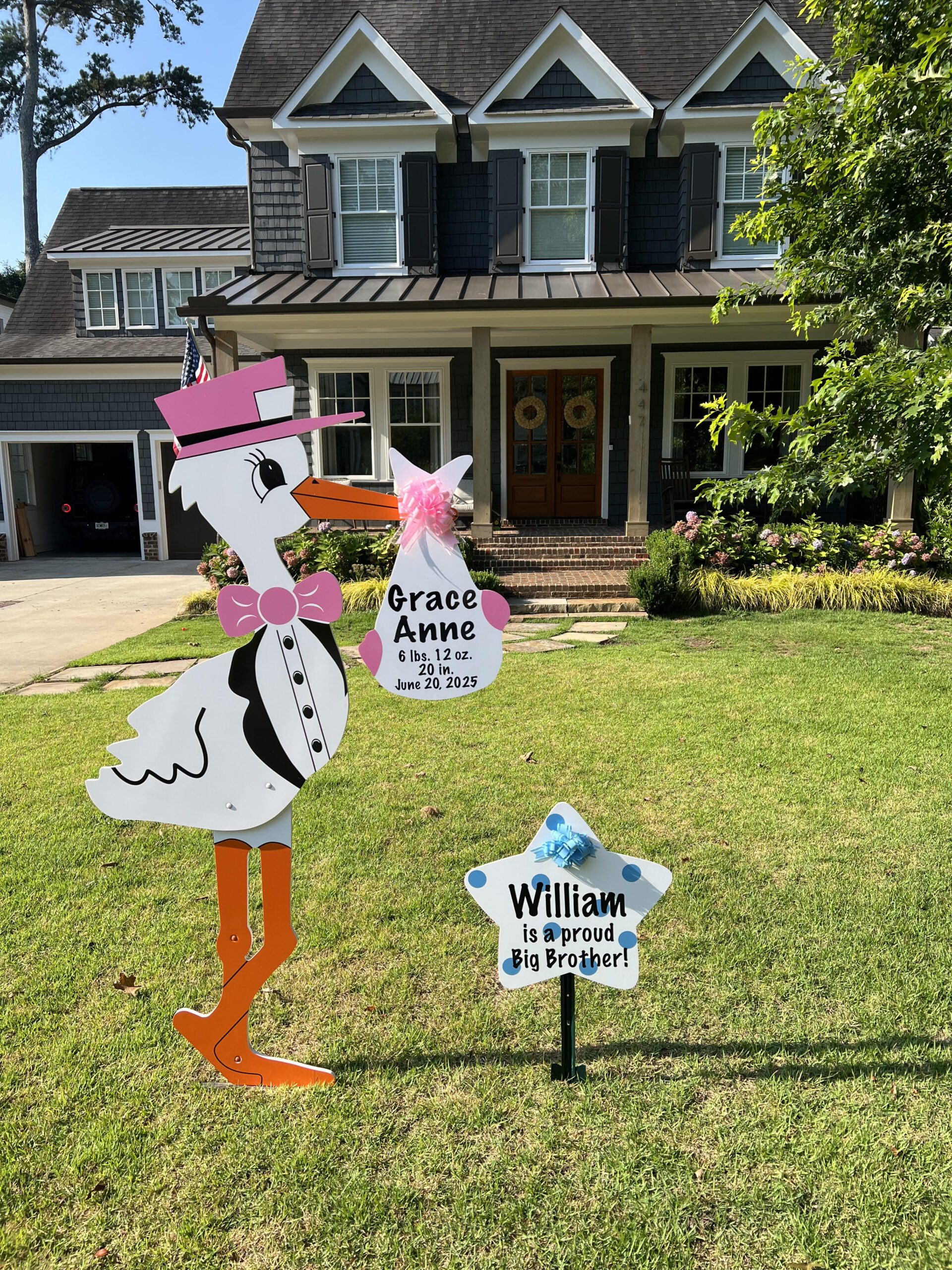 Birth Announcement Stork Sign in Brookhaven, GA