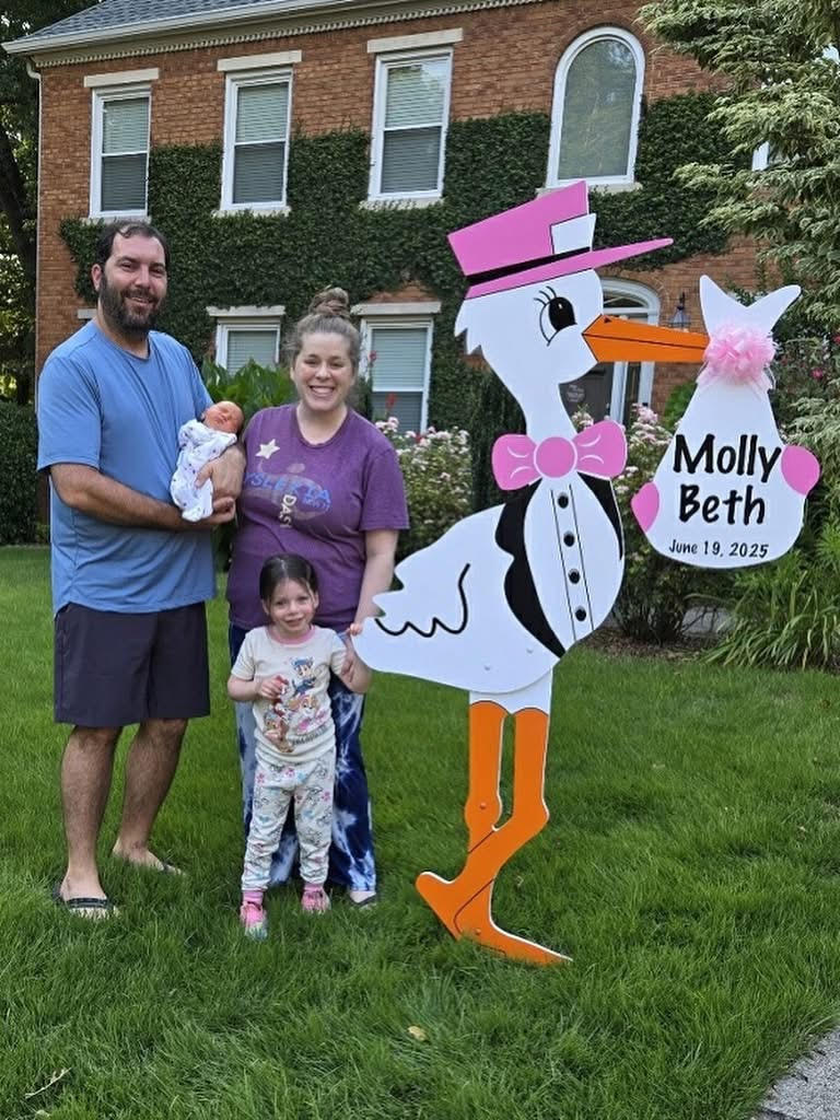 Birth Announcement Stork Sign in Dunwoody, Georgia