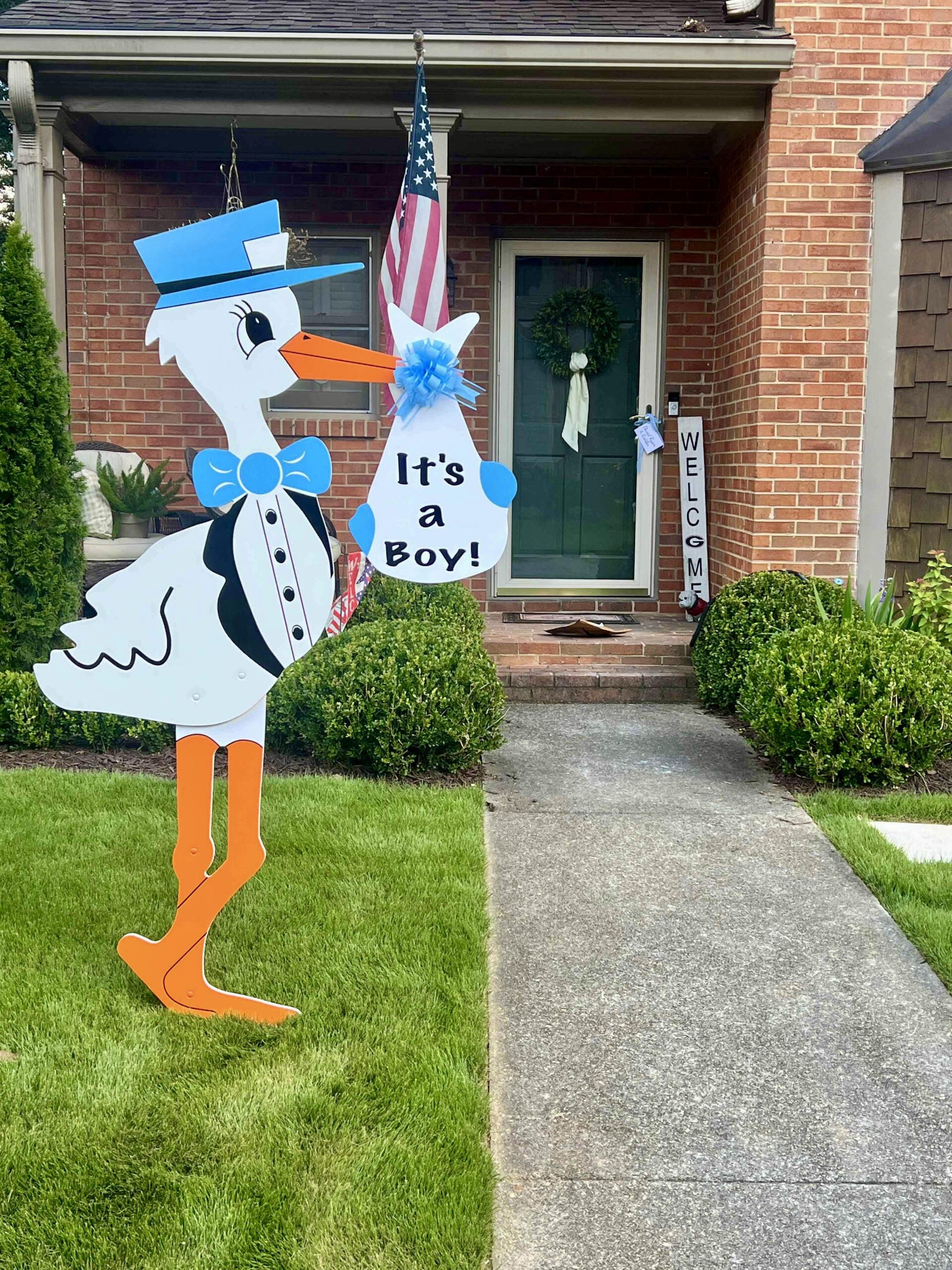Birth Announcement Stork Sign in Decatur, GA