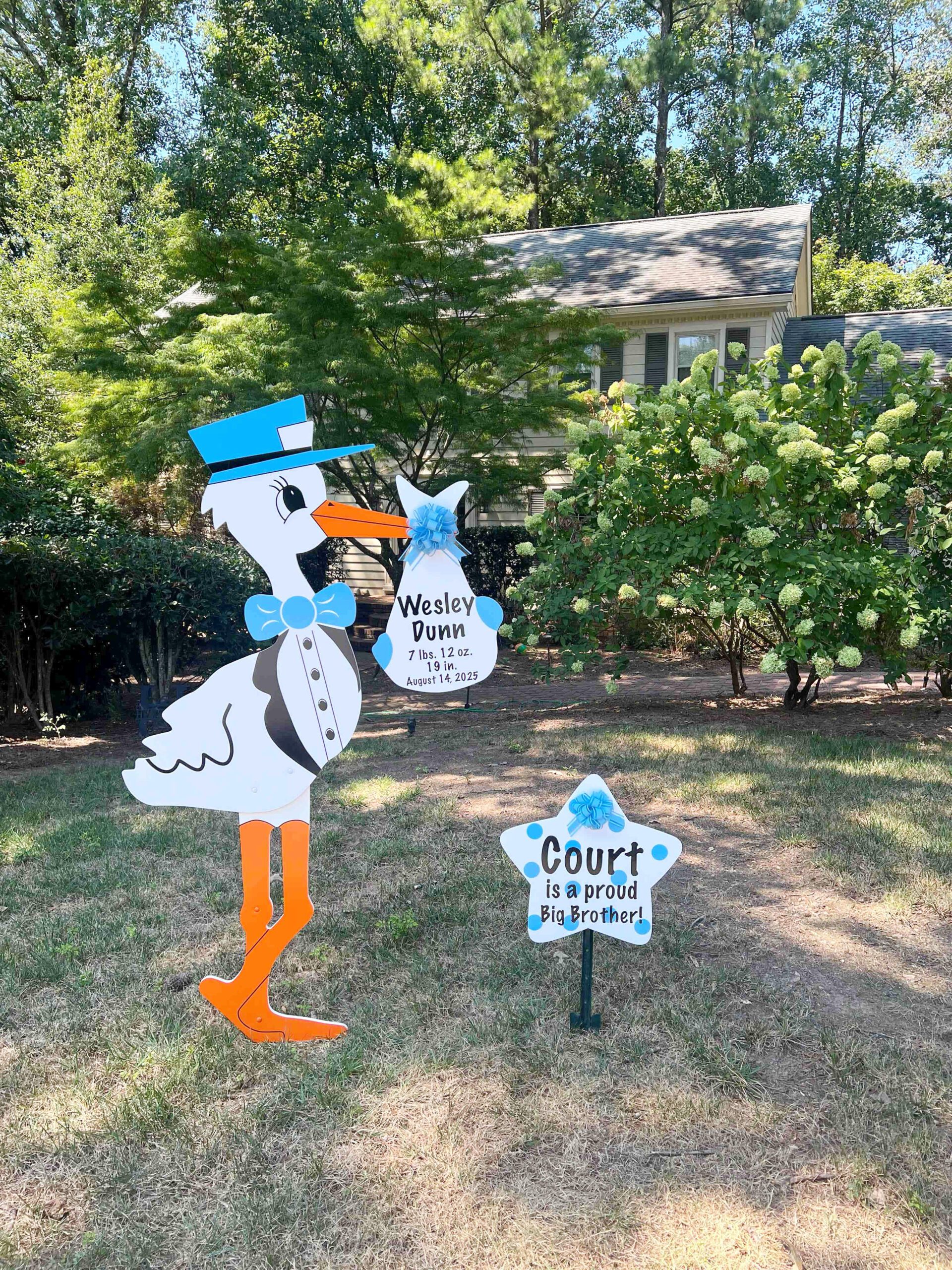 Birth Announcement Stork Sign to Dunwoody, GA