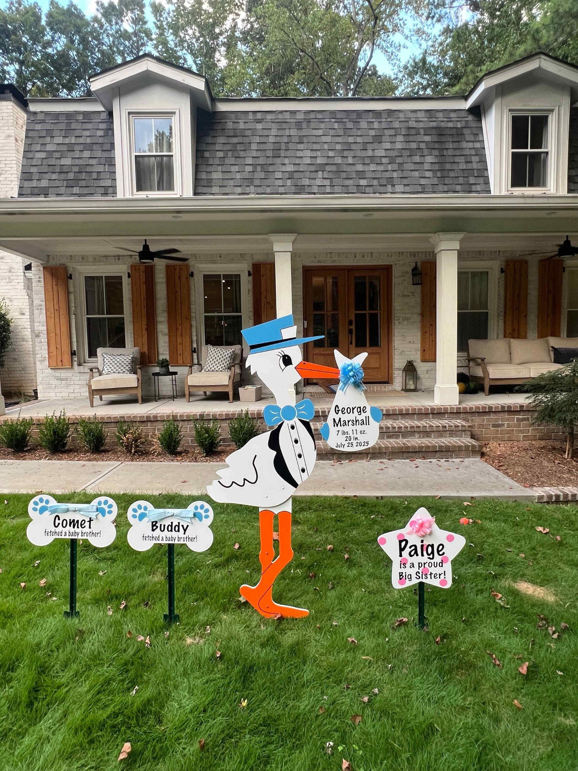 Birth Announcement Stork Sign in Sandy Springs, GA