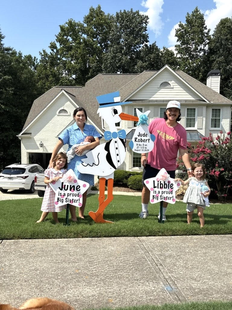 Birth Announcement Stork Sign in Roswell, GA