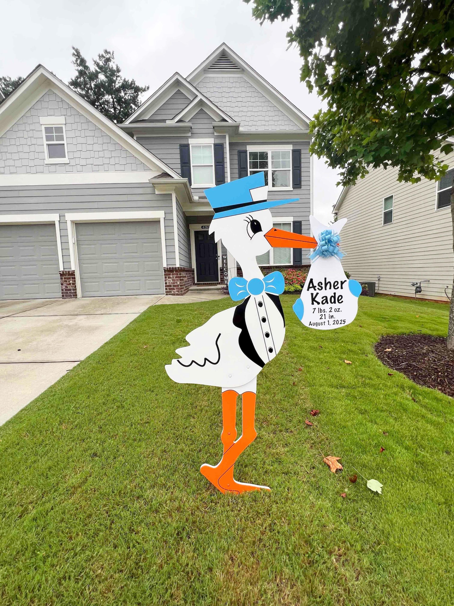 Birth Announcement Stork Sign in Austell, GA