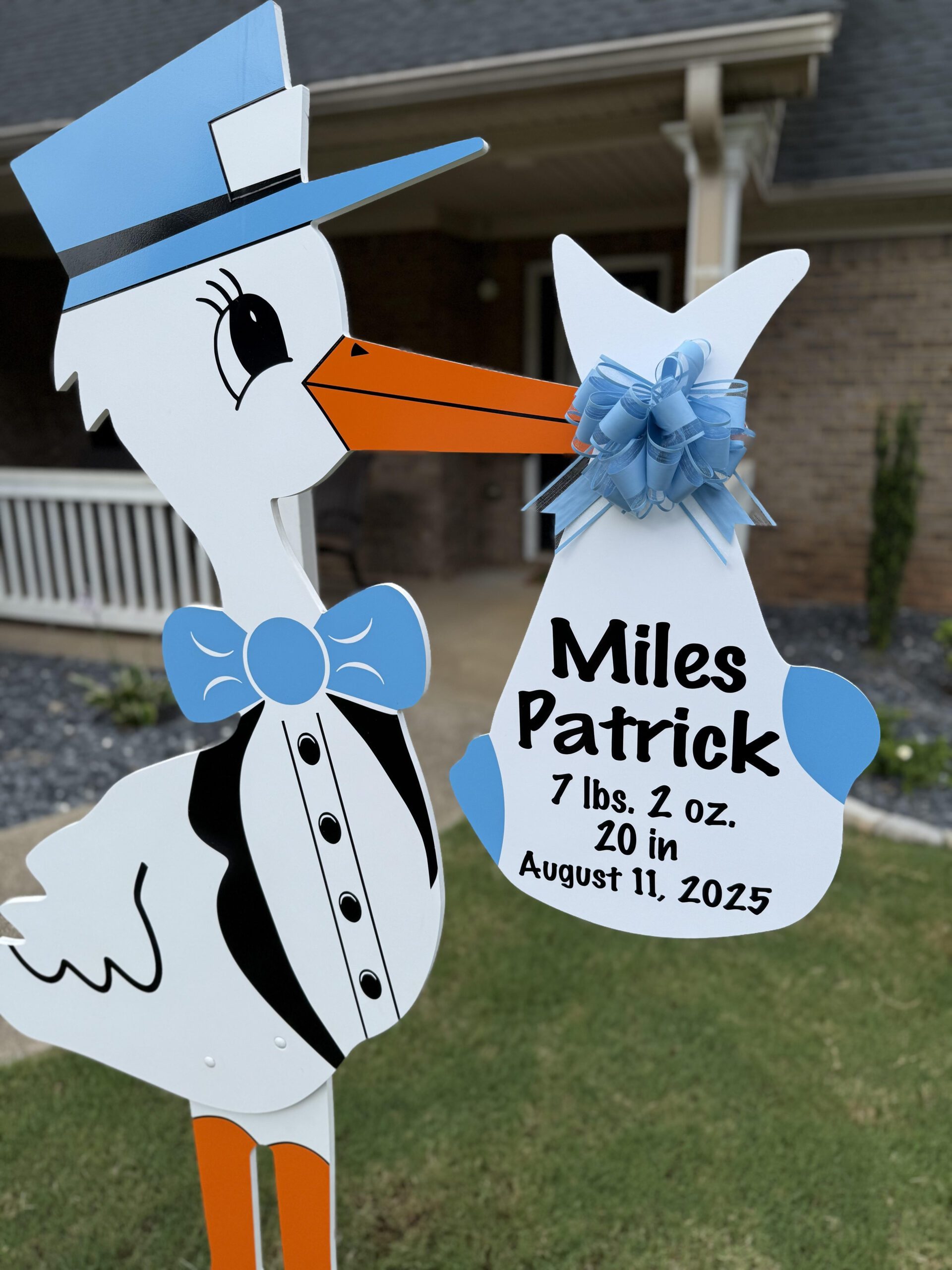 Birth Announcement Stork Sign in Jefferson, GA