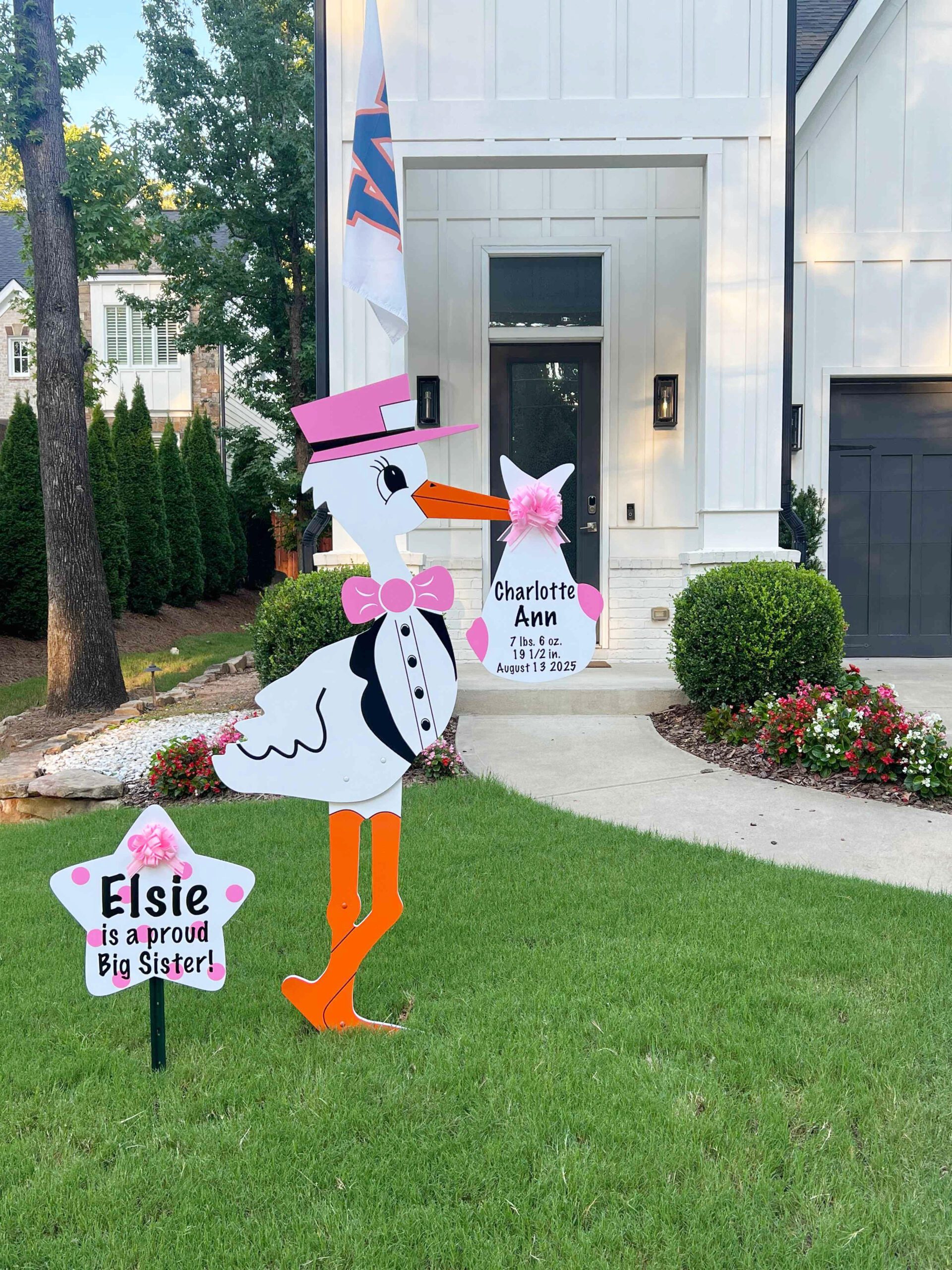 Birth Announcement Stork Sign in Brookhaven, GA