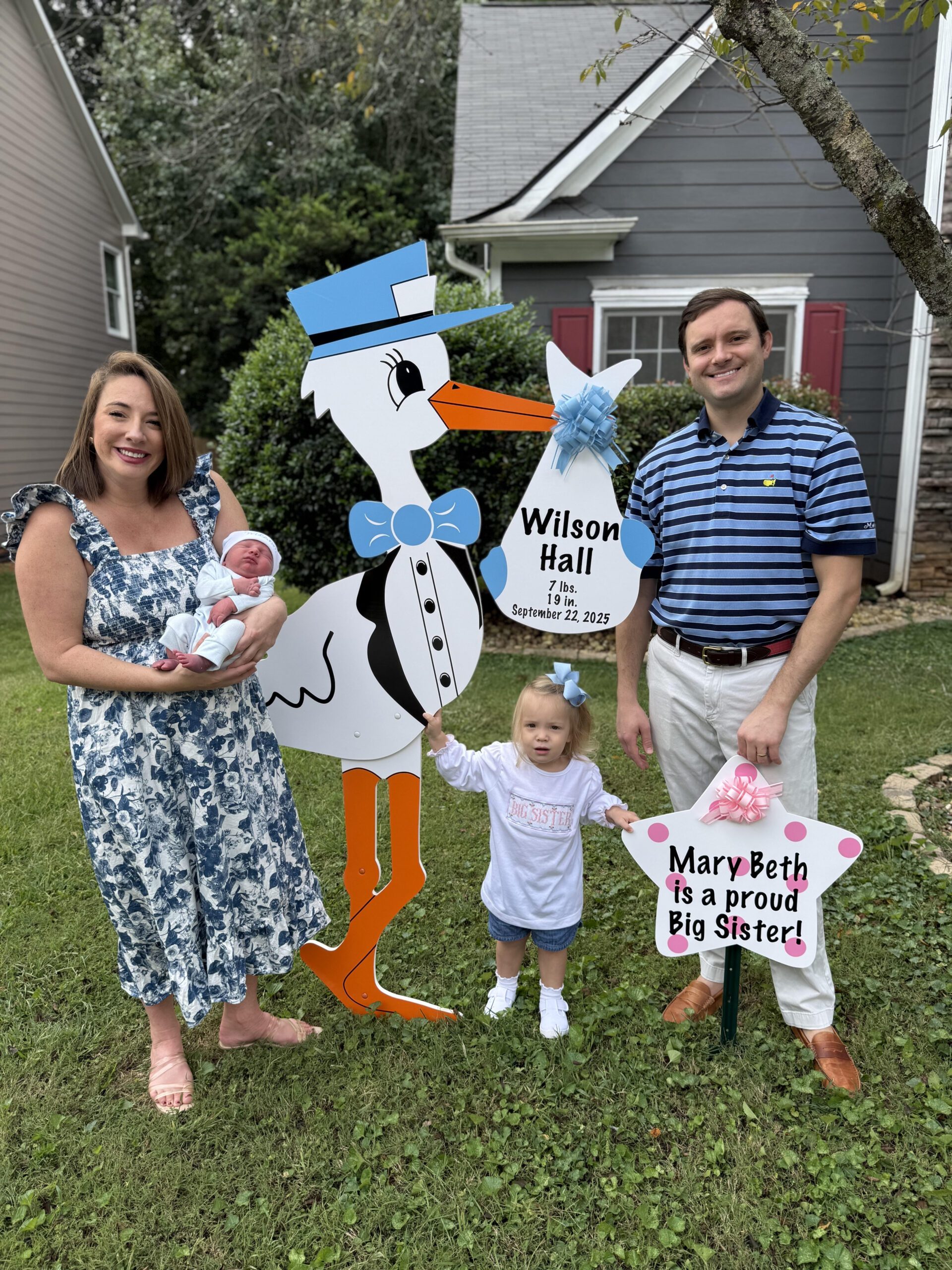 Birth Announcement Stork Sign in Tucker, GA