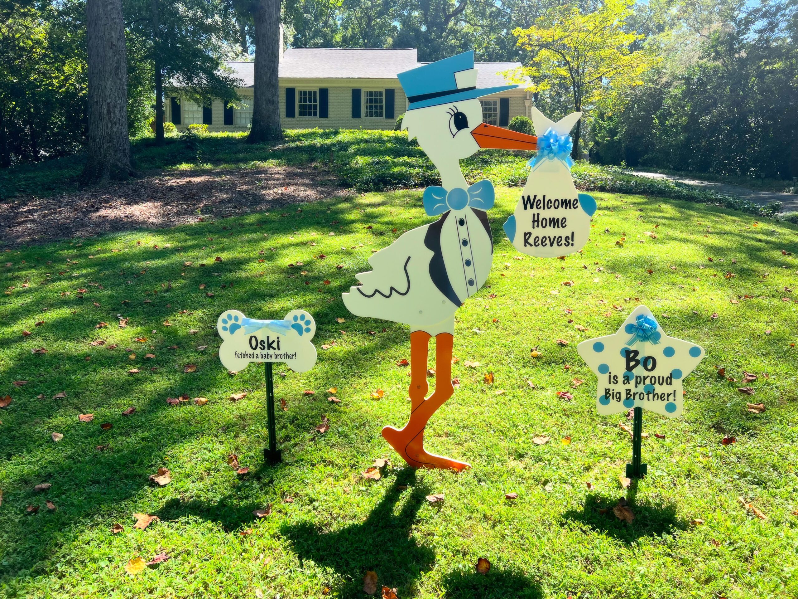 Birth Announcement Stork Sign in Atlanta, GA