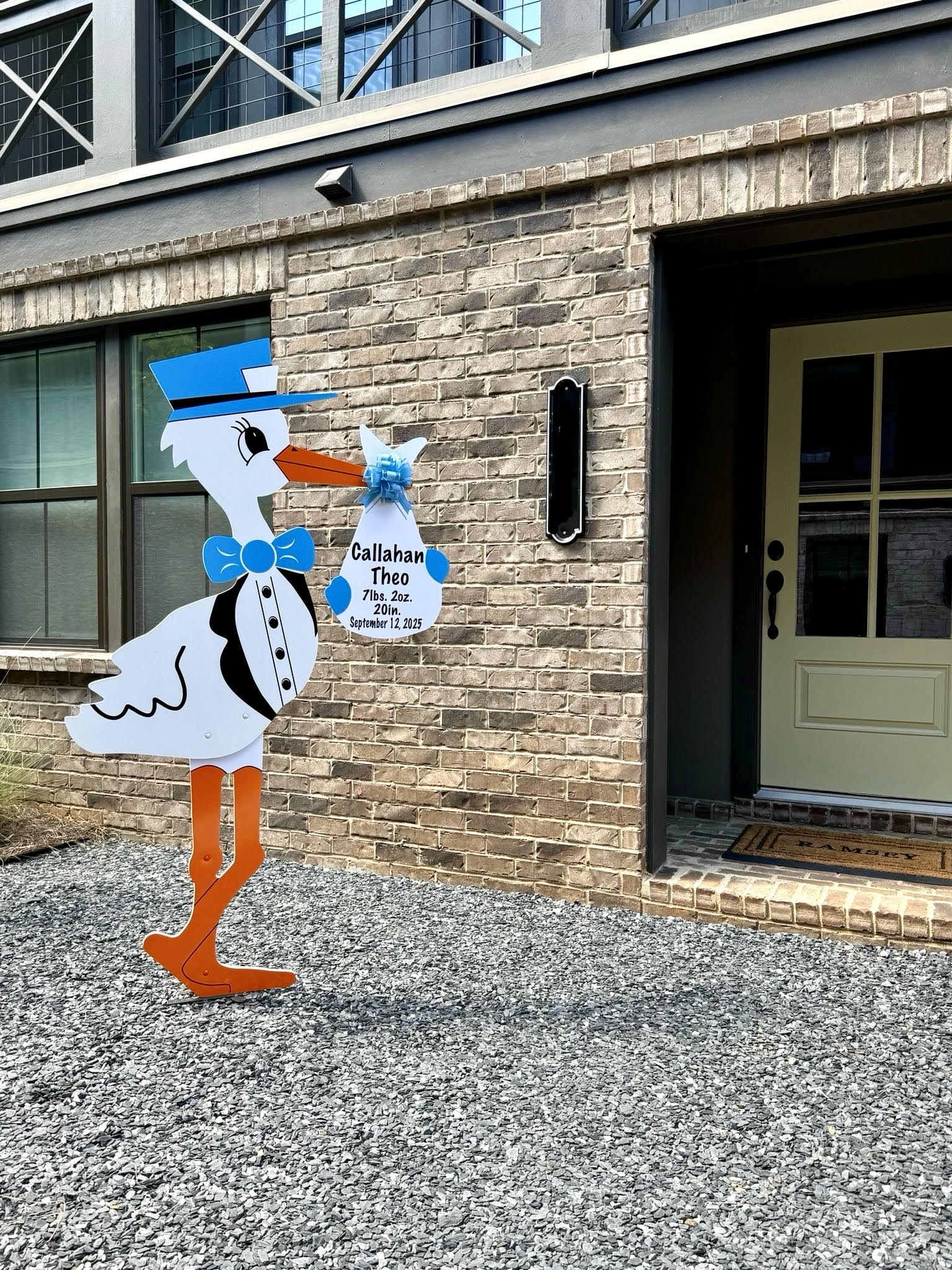 Birth Announcement Stork Sign in Alpharetta, GA