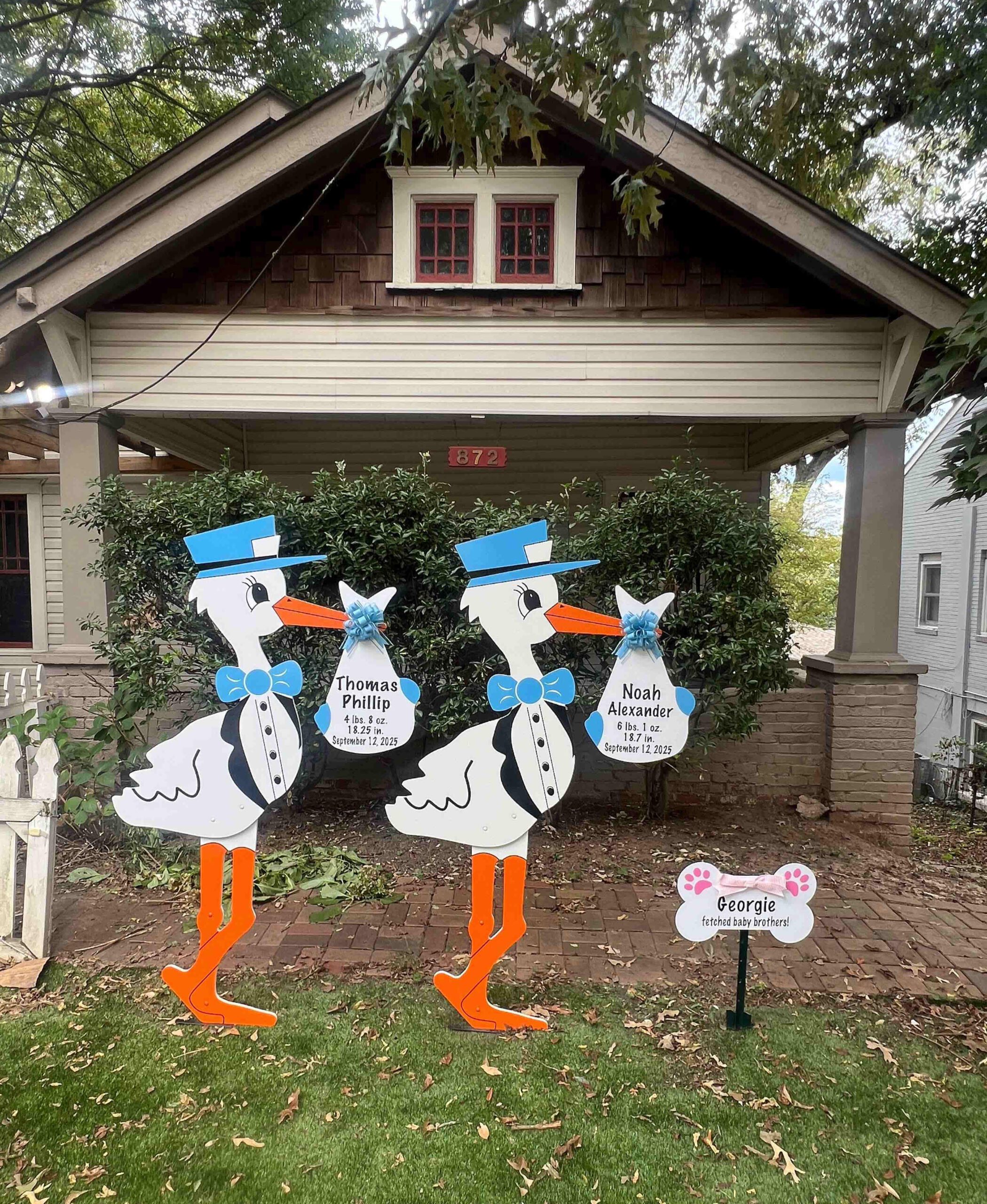 Birth Announcement Stork Sign in Atlanta, GA