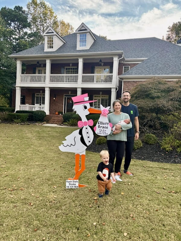 Birth Announcement Stork Sign in Roswell, GA