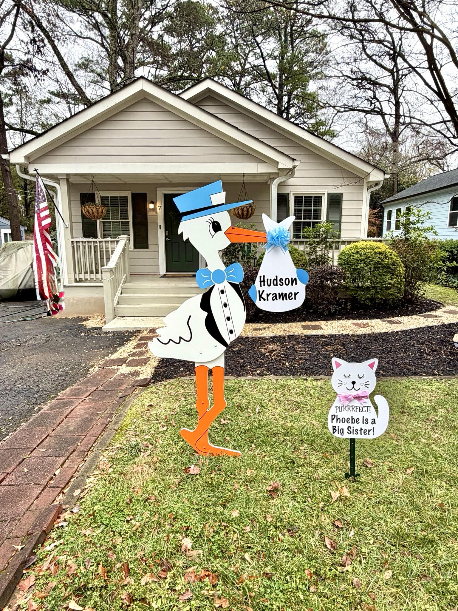 Birth Announcement Stork Sign in Avondale Estates, GA