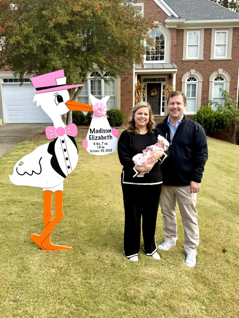 Birth Announcement Stork Sign in Roswell, GA