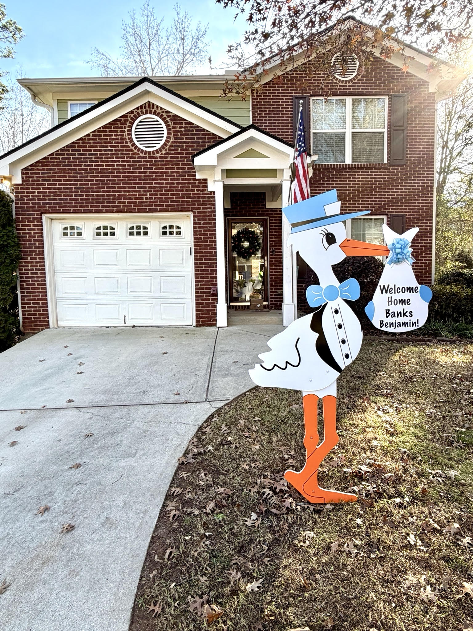 Birth Announcement Stork Sign in Atlanta, GA