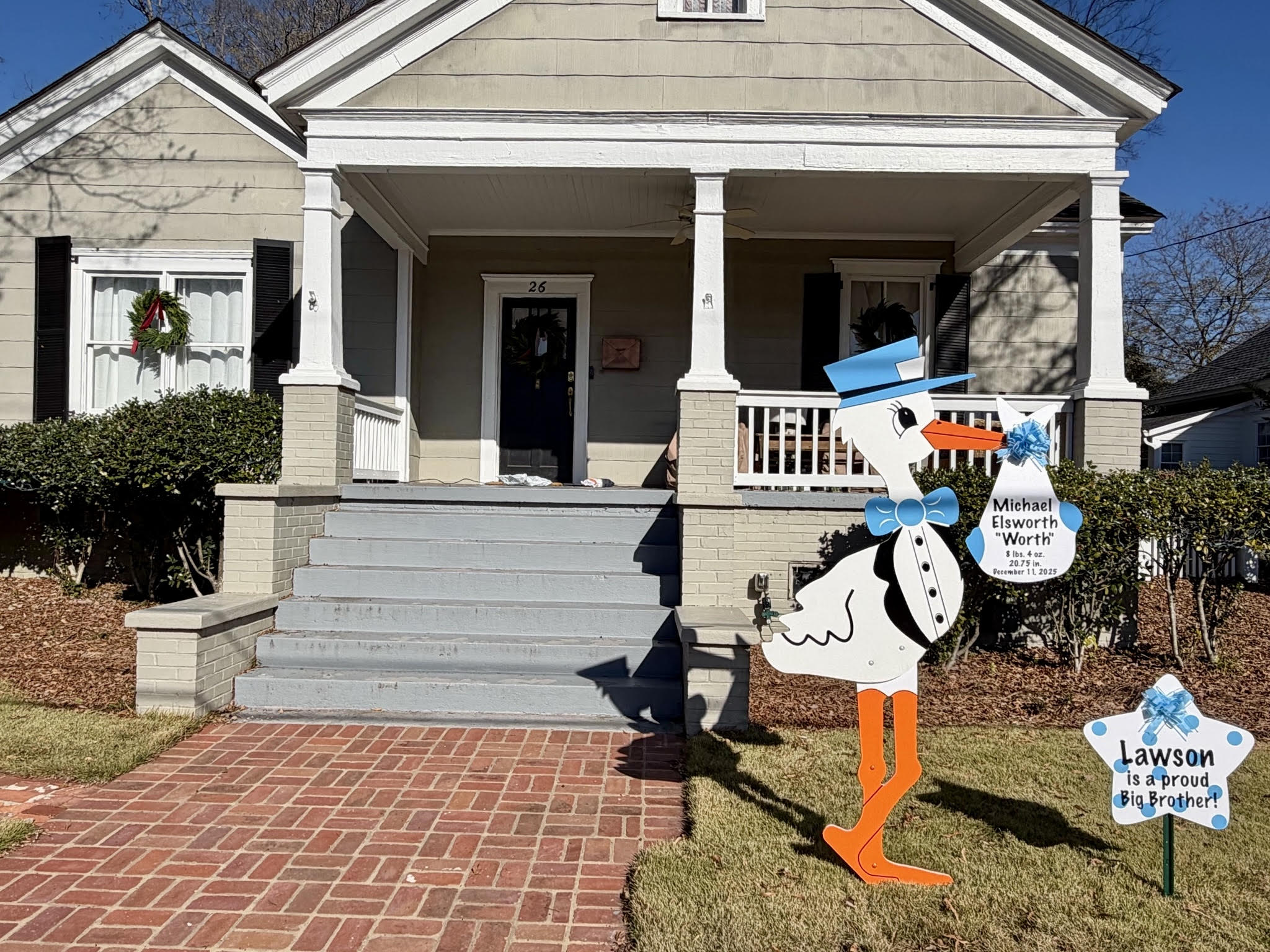 Birth Announcement Stork Sign in Marietta, GA