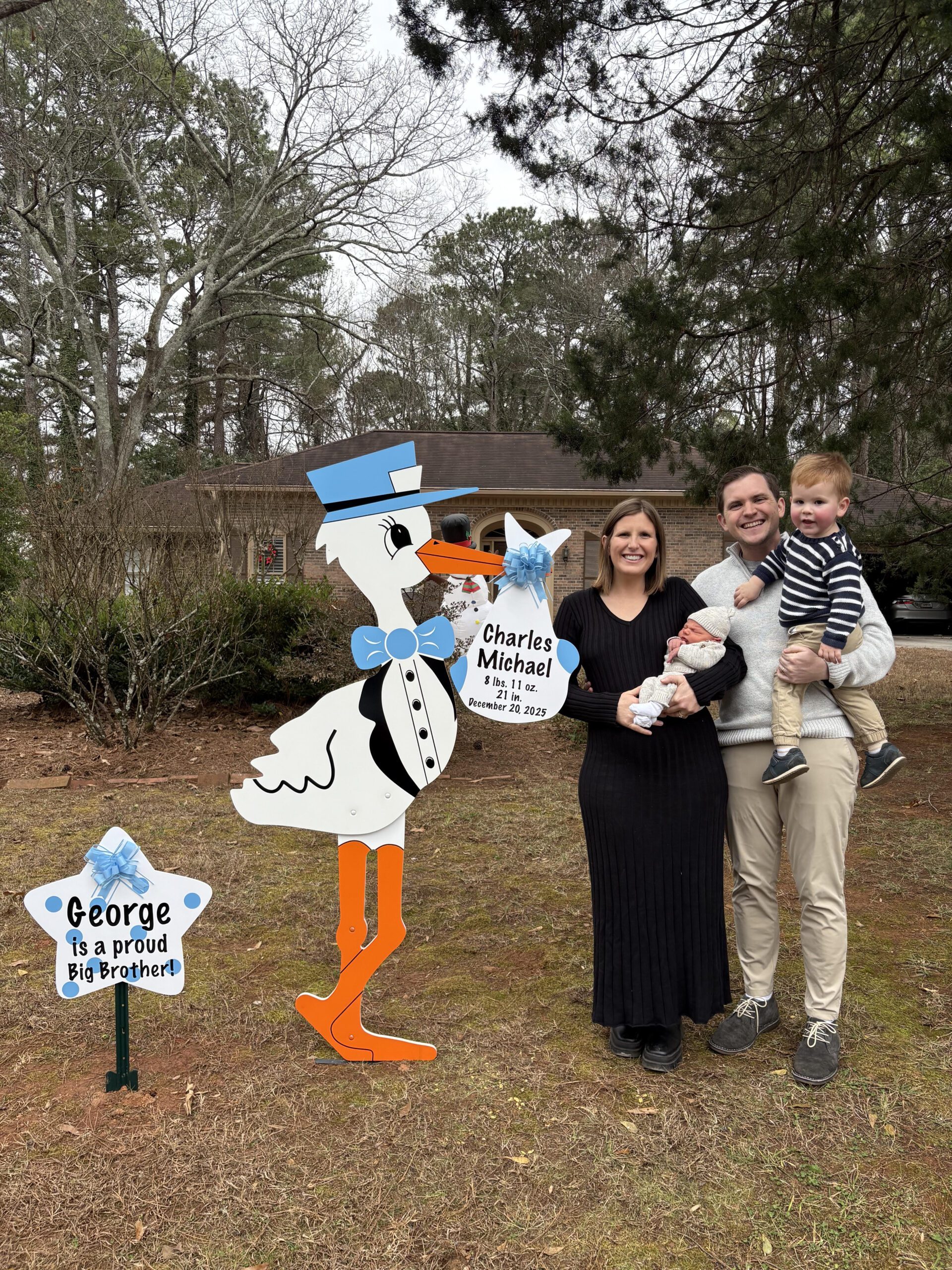 Birth Announcement Stork Sign in Roswell, GA