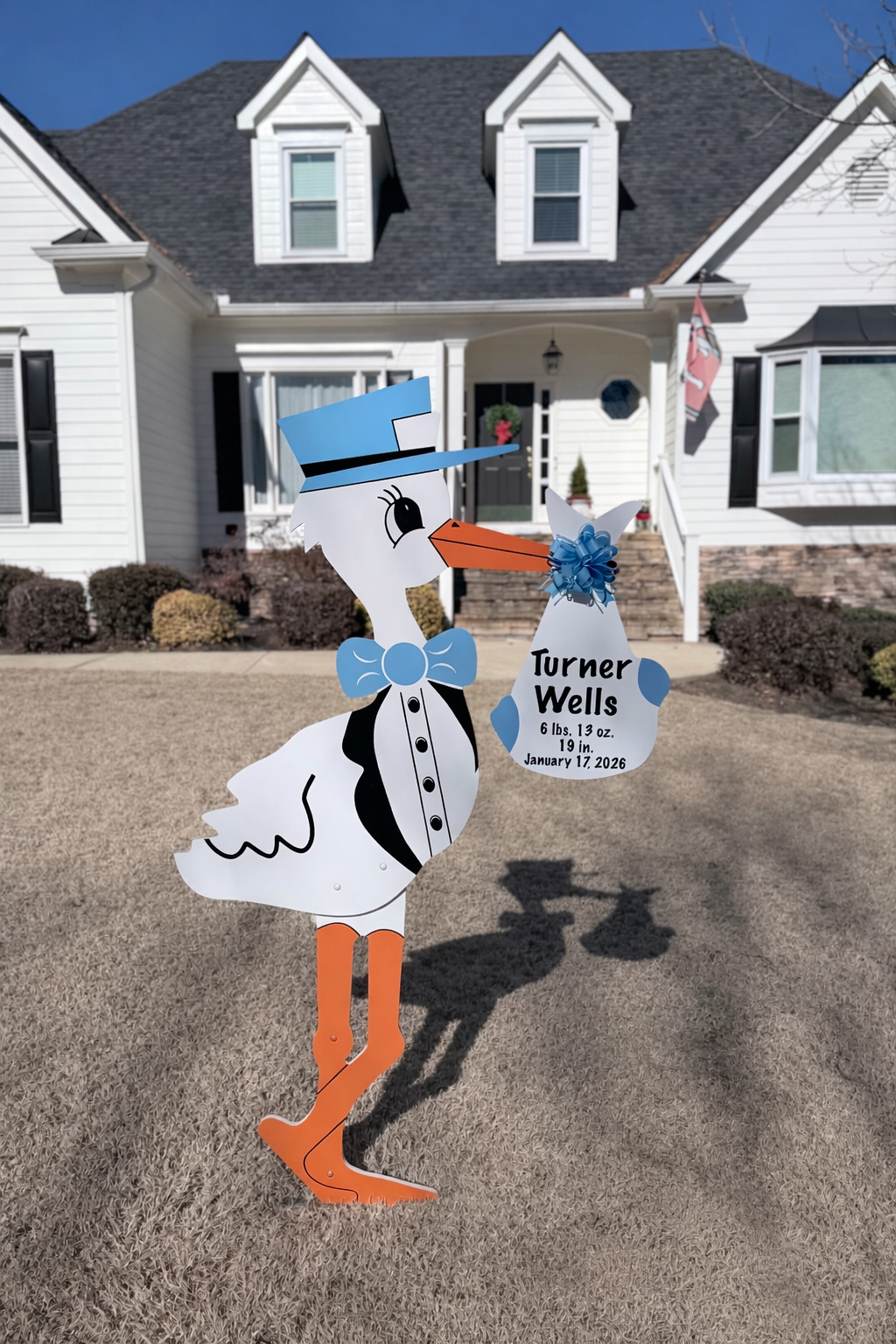 Birth Announcement Stork Sign in Marietta, GA