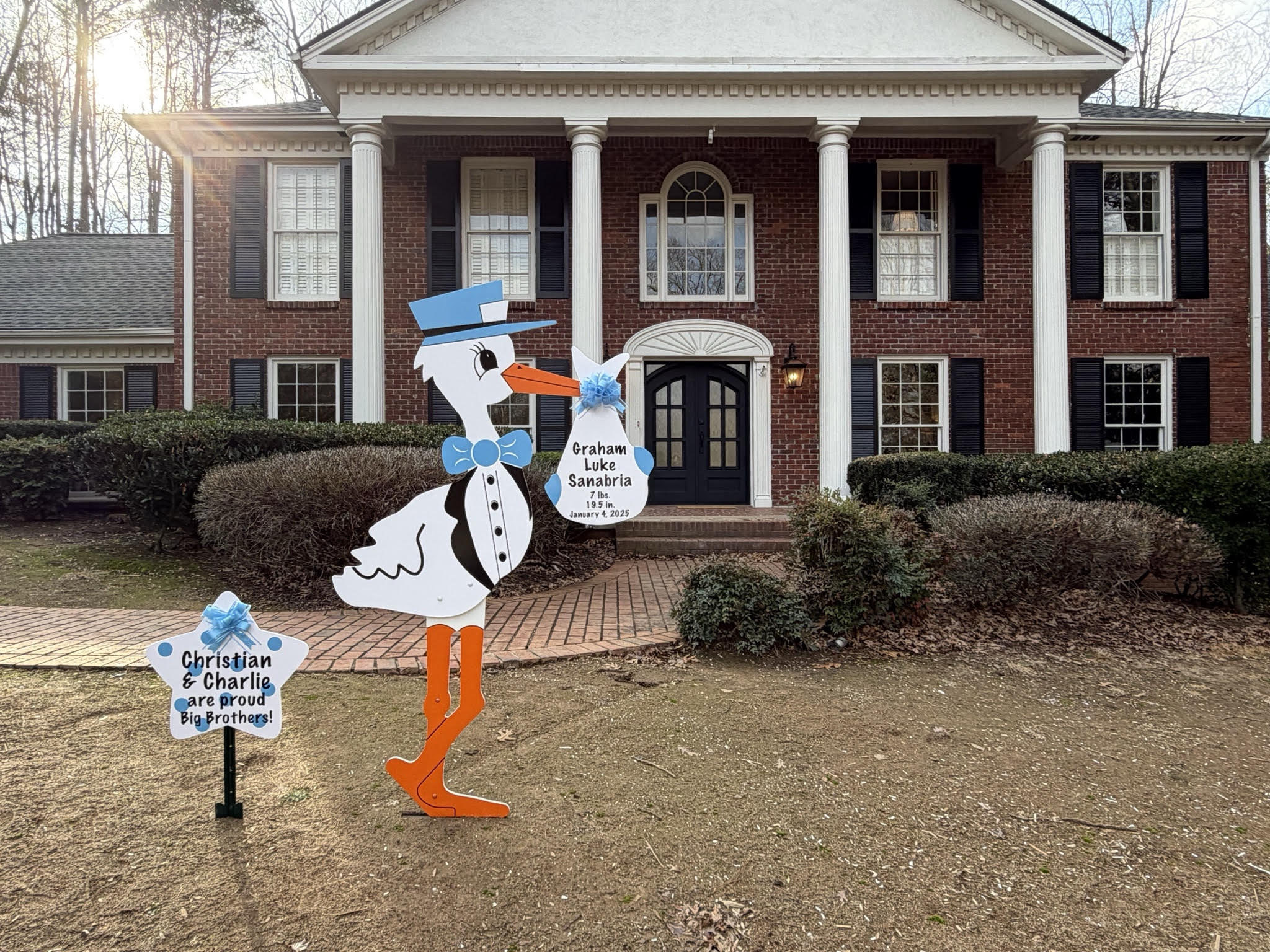 Birth Announcement Stork Sign in Sandy Springs, GA