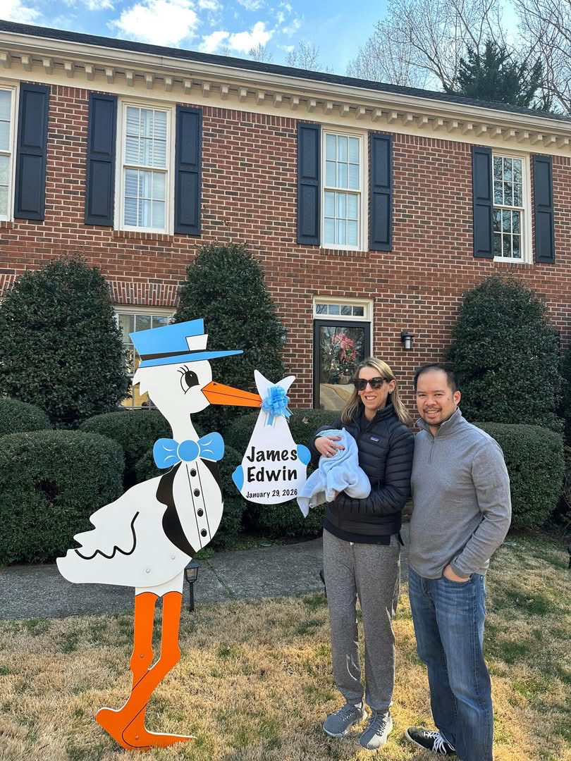 Birth Announcement Stork Sign in Sandy Springs, GA