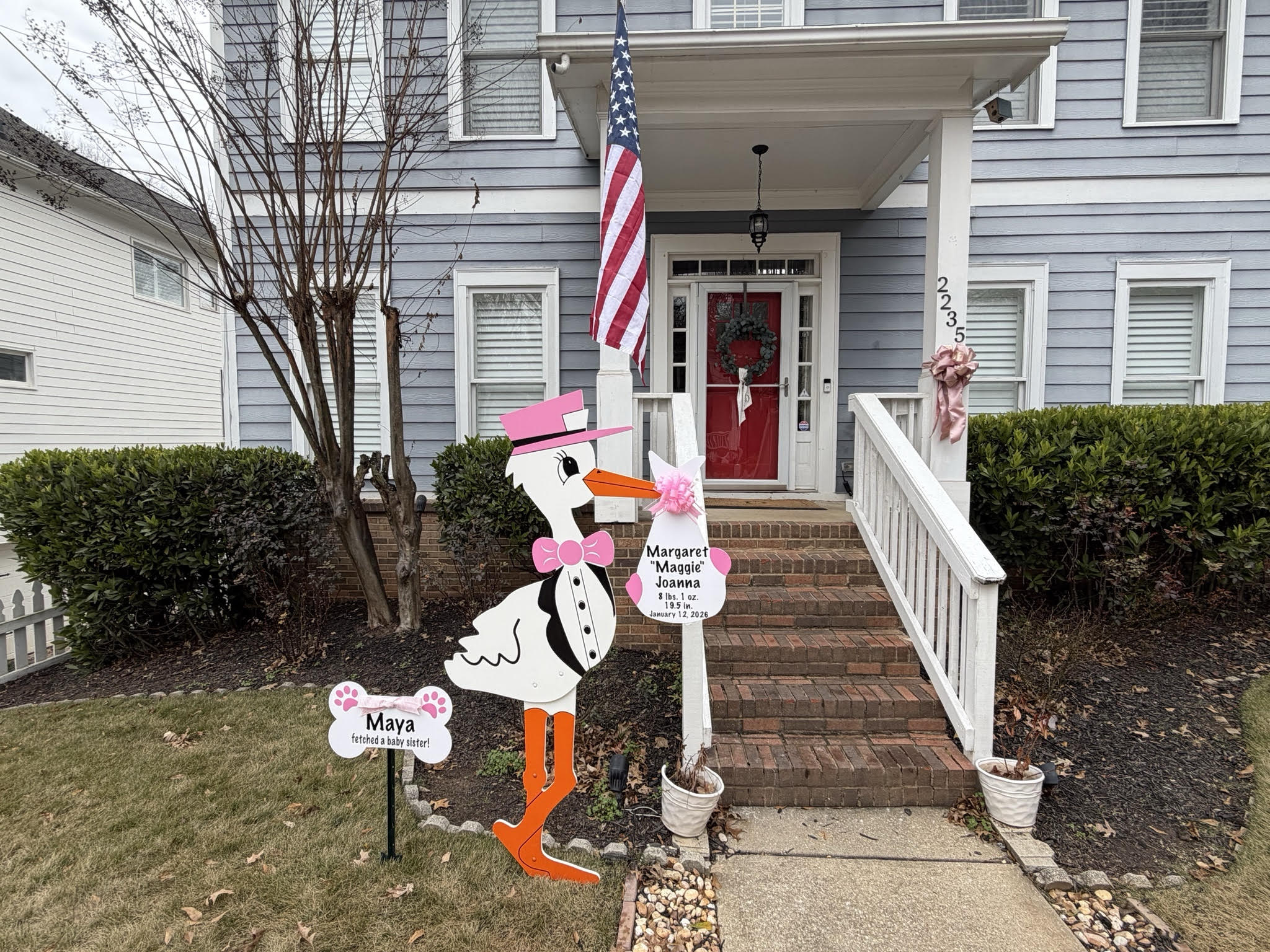 Birth Announcement Stork Sign Midtown, Atlanta GA