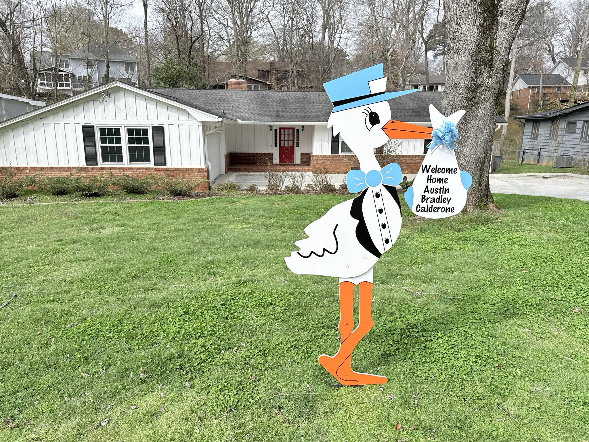 Birth Announcement Stork Sign Rental in Dunwoody, GA