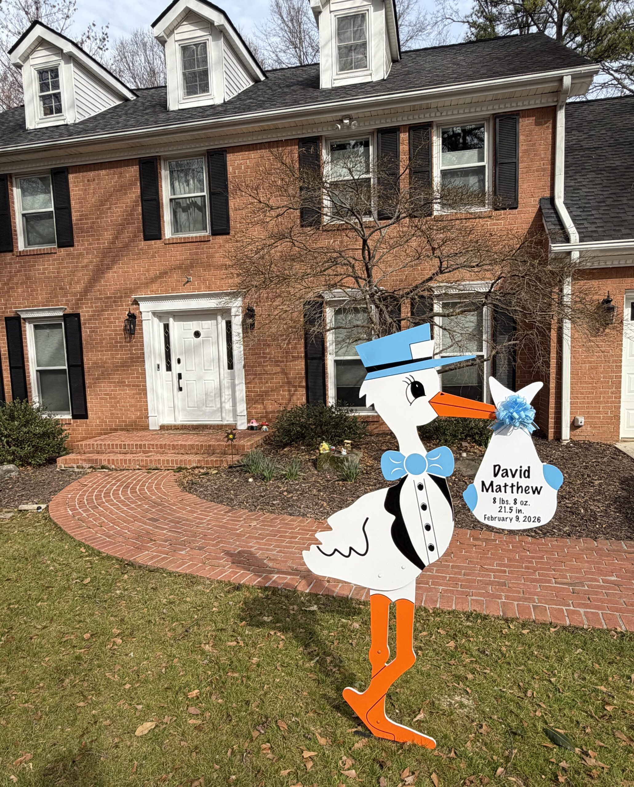 Birth Announcement Stork Sign in Brookhaven, GA