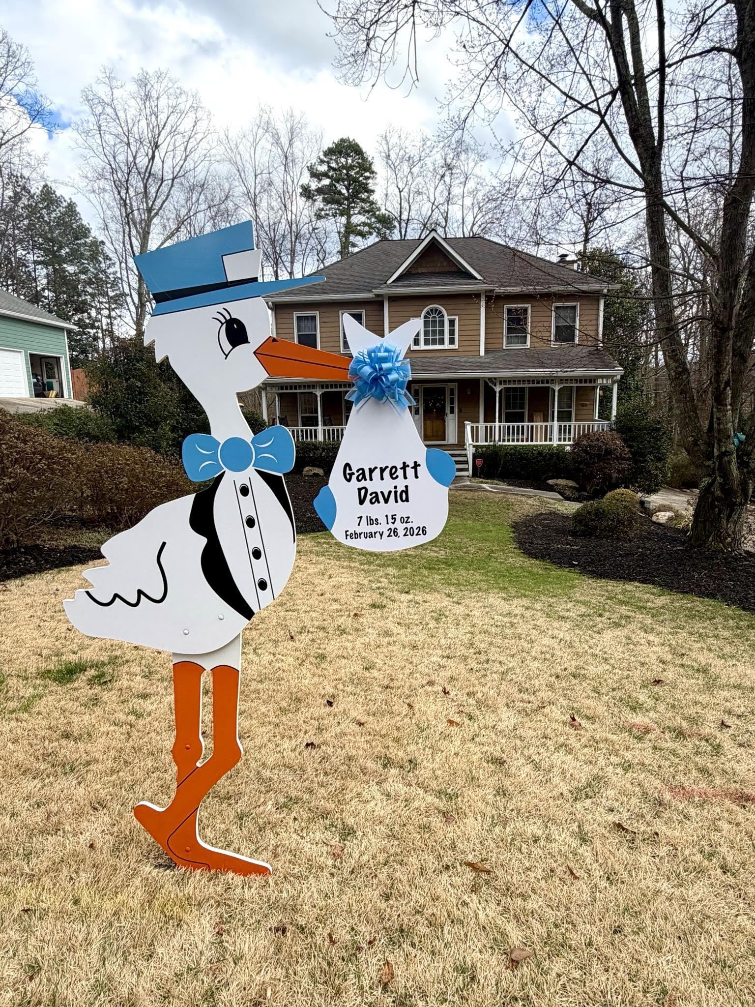 Birth Announcement Stork Sign Rental in Marietta, GA
