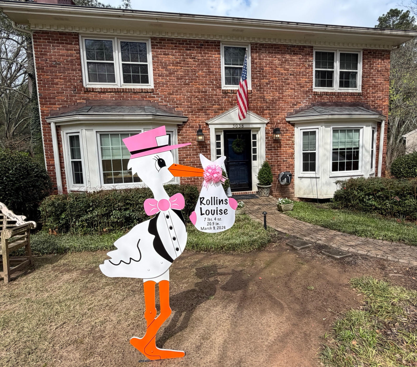 Birth Announcement Stork Sign in Doraville, GA