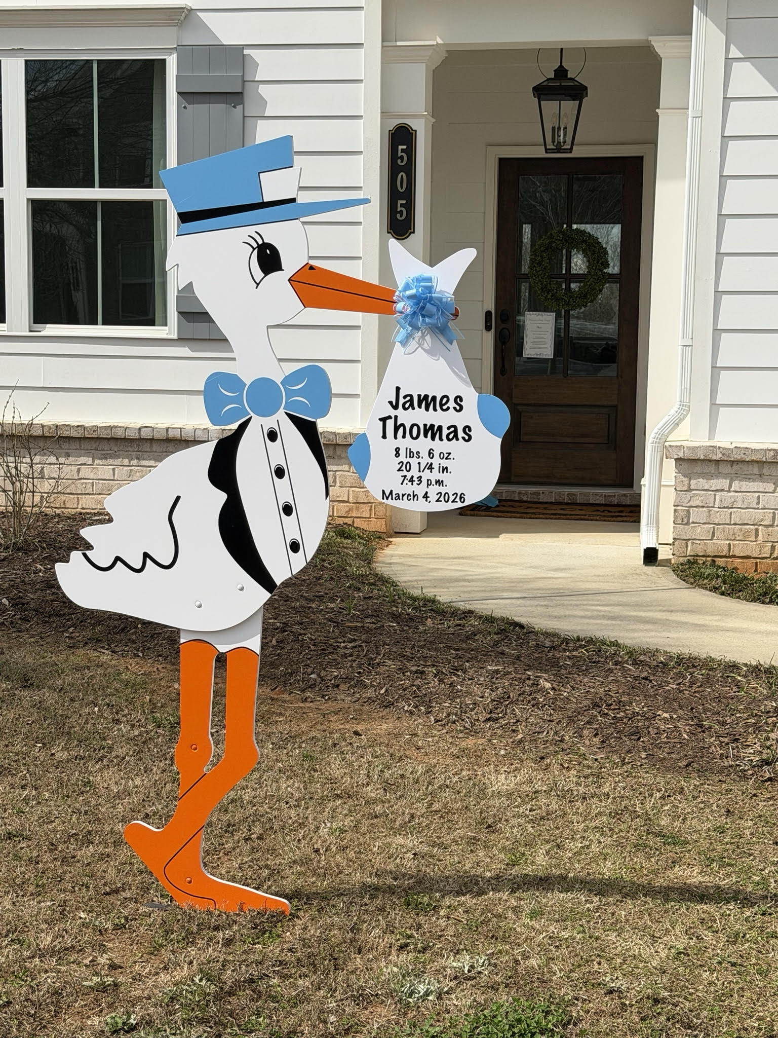 Birth Announcement Stork Sign in Smyrna, GA