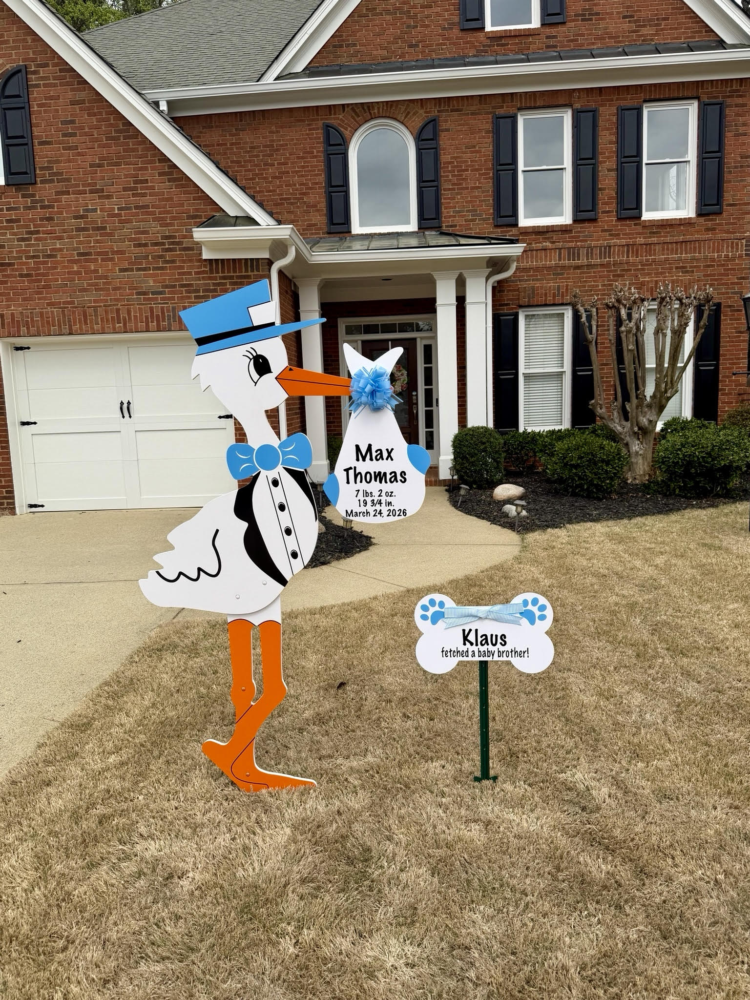 Birth Announcement Stork Sign in Marietta, GA