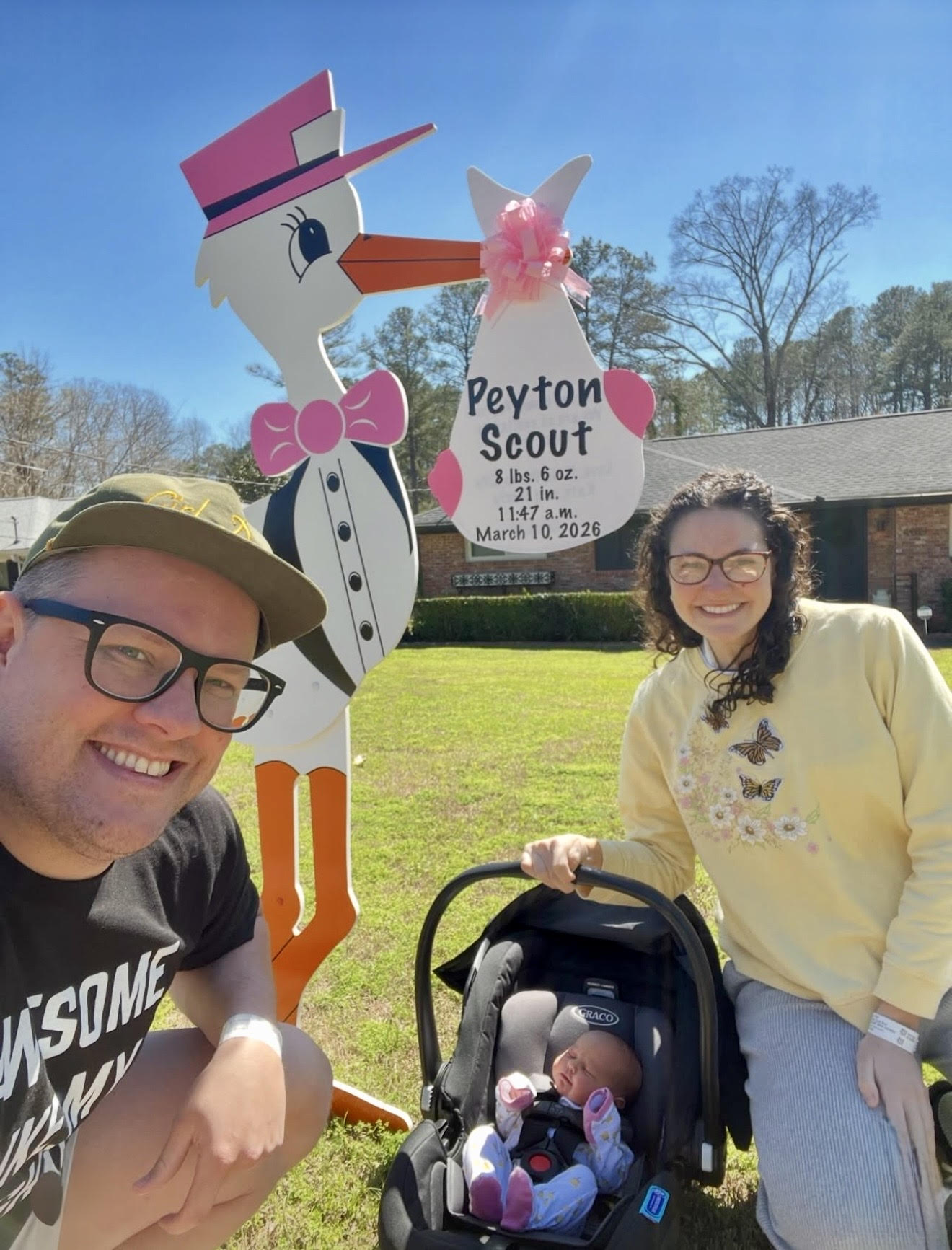 Birth Announcement Stork Sign in Atlanta, GA