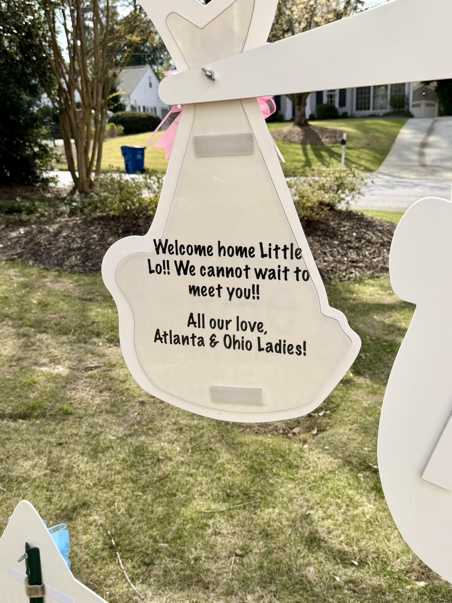 Birth Announcement Stork Sign in Sandy Springs, GA