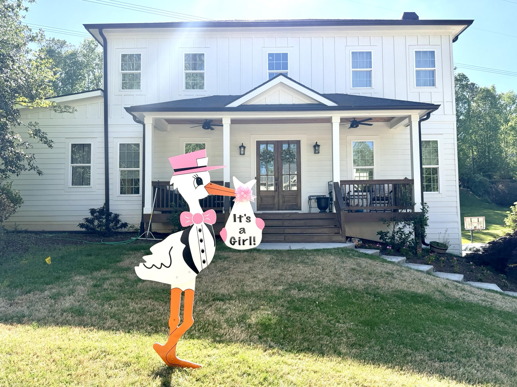 Birth Announcement Stork Sign in Marietta, GA