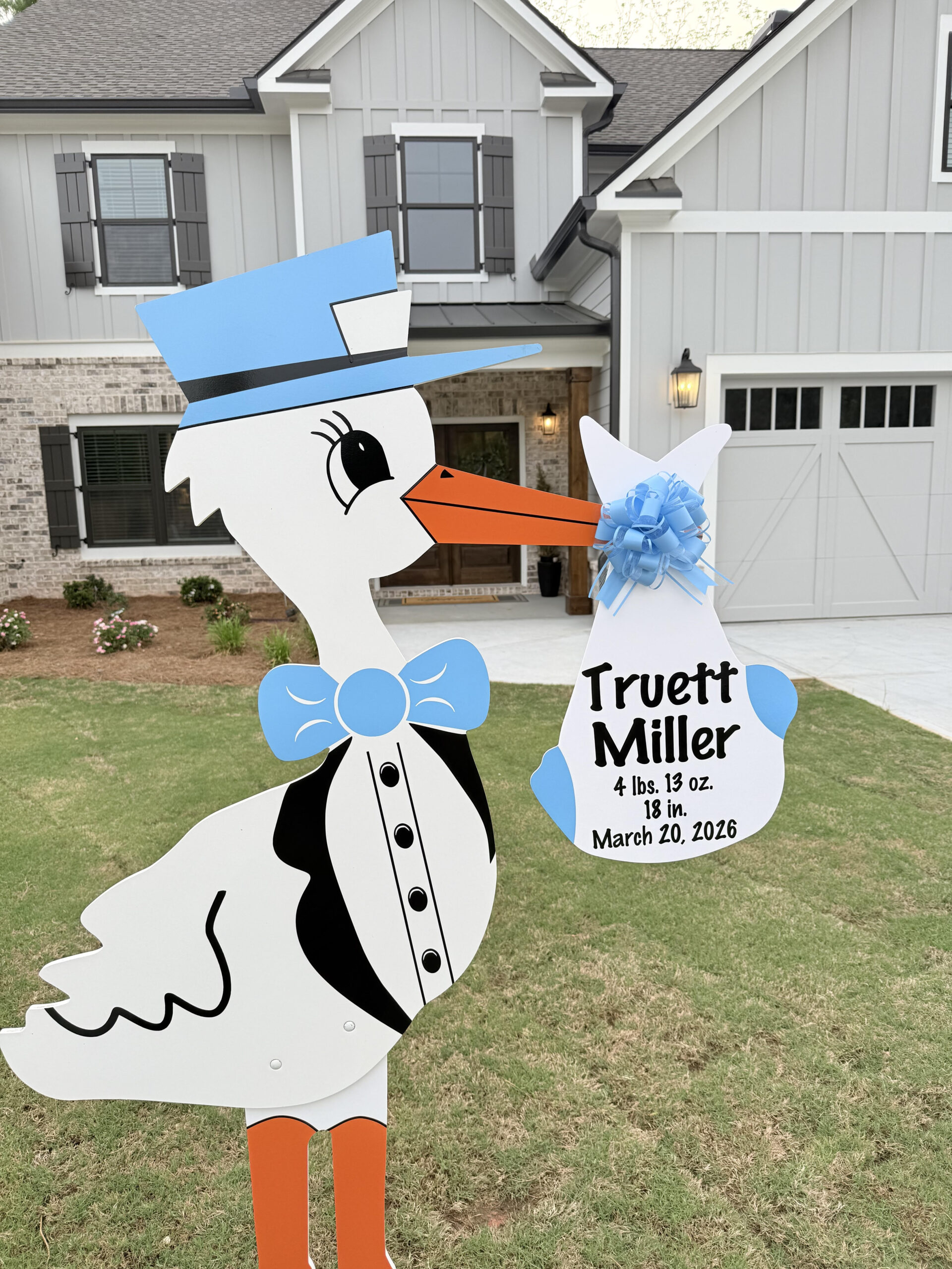 Birth Announcement Stork Sign in Monroe, GA