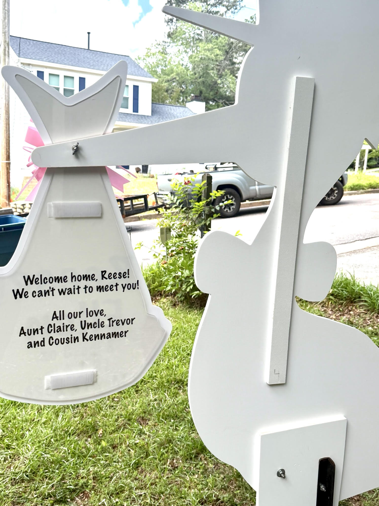Birth Announcement Stork Sign in Alpharetta, GA