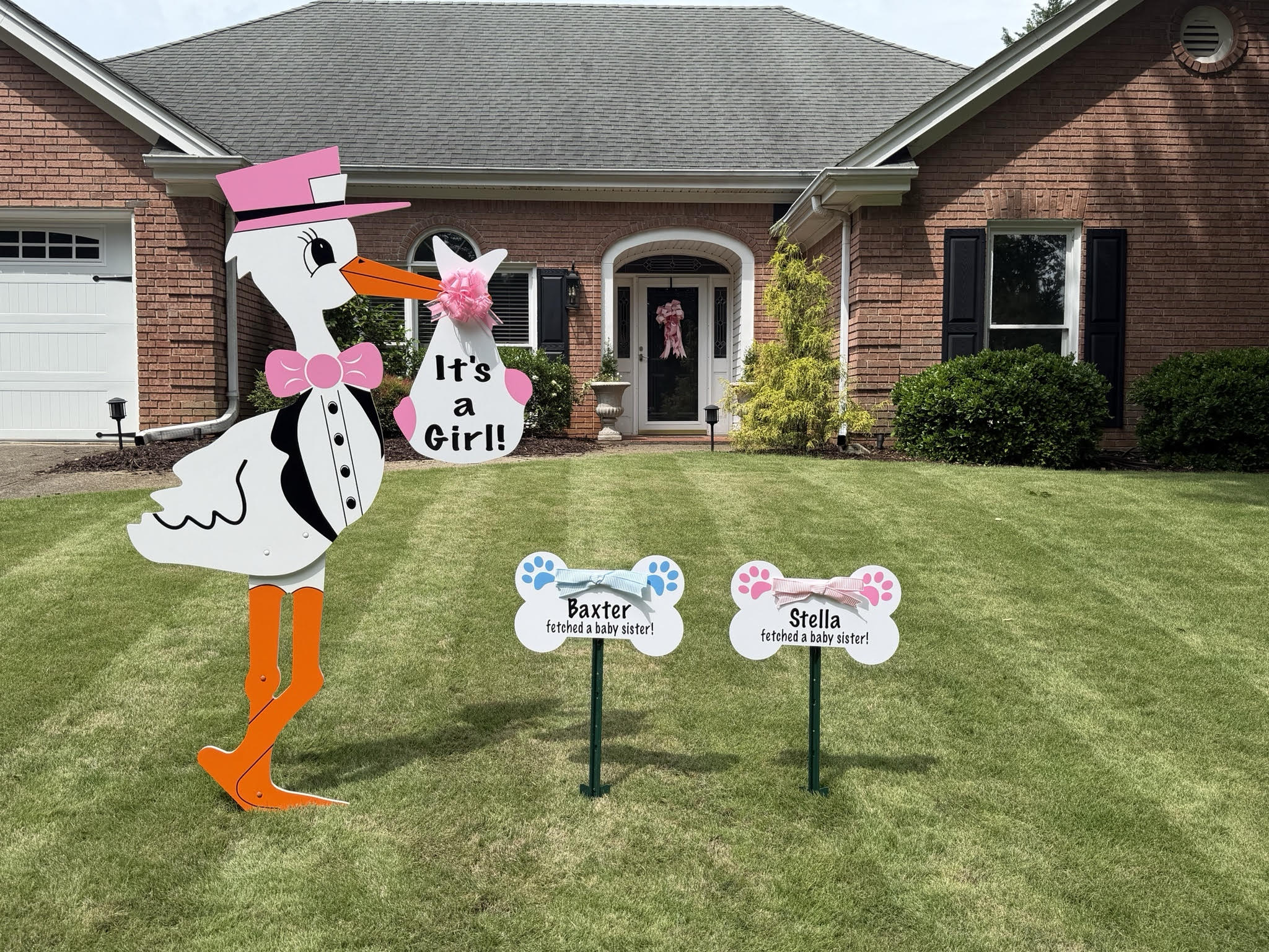 Birth Announcement Stork Sign in Alpharetta, GA