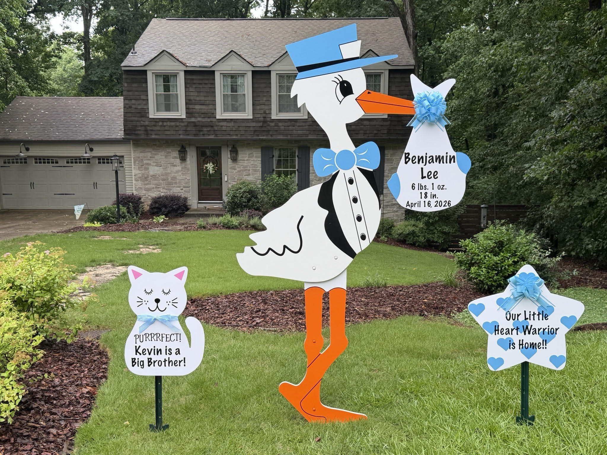 Birth Announcement Stork Sign in Marietta, GA