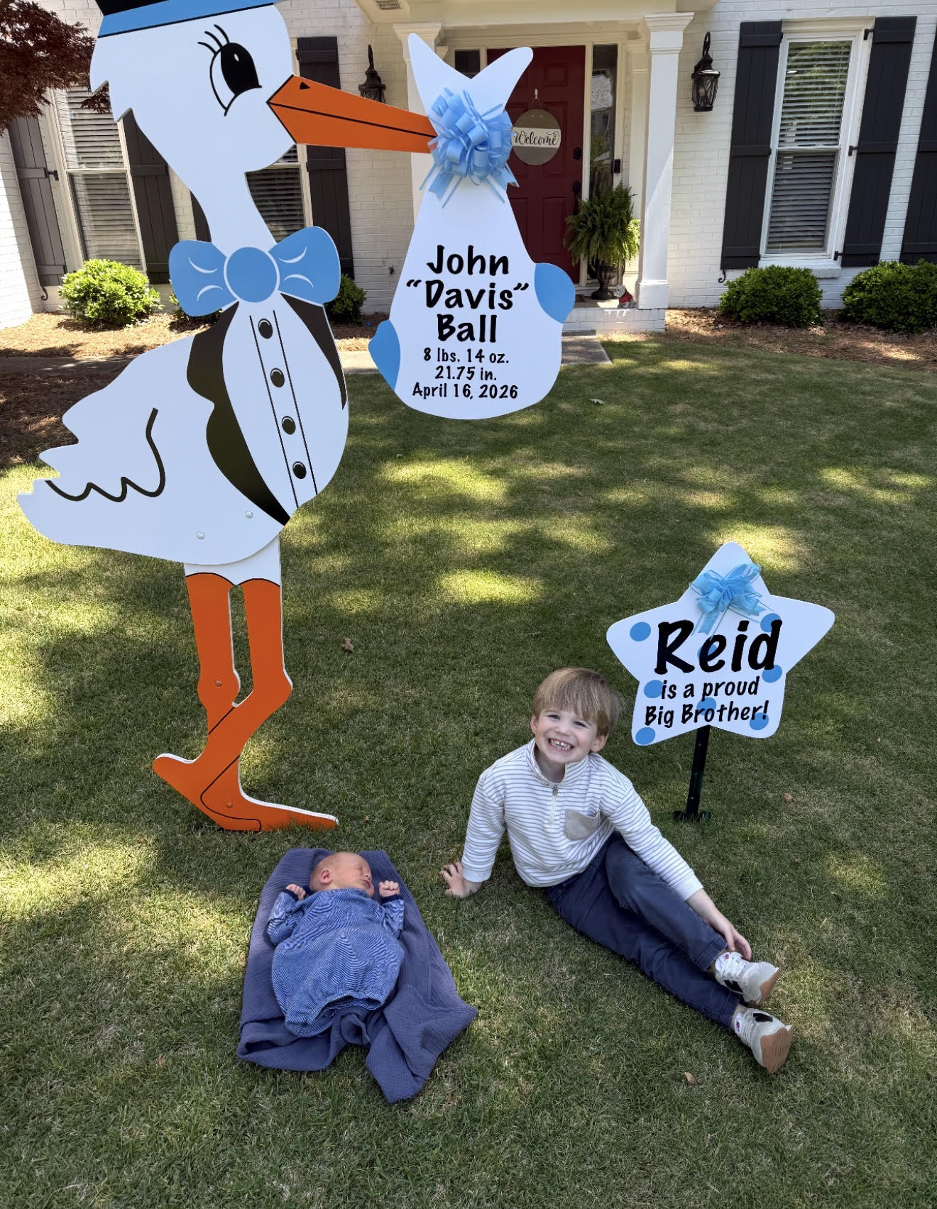 Birth Announcement Stork Sign in Peachtree Corners