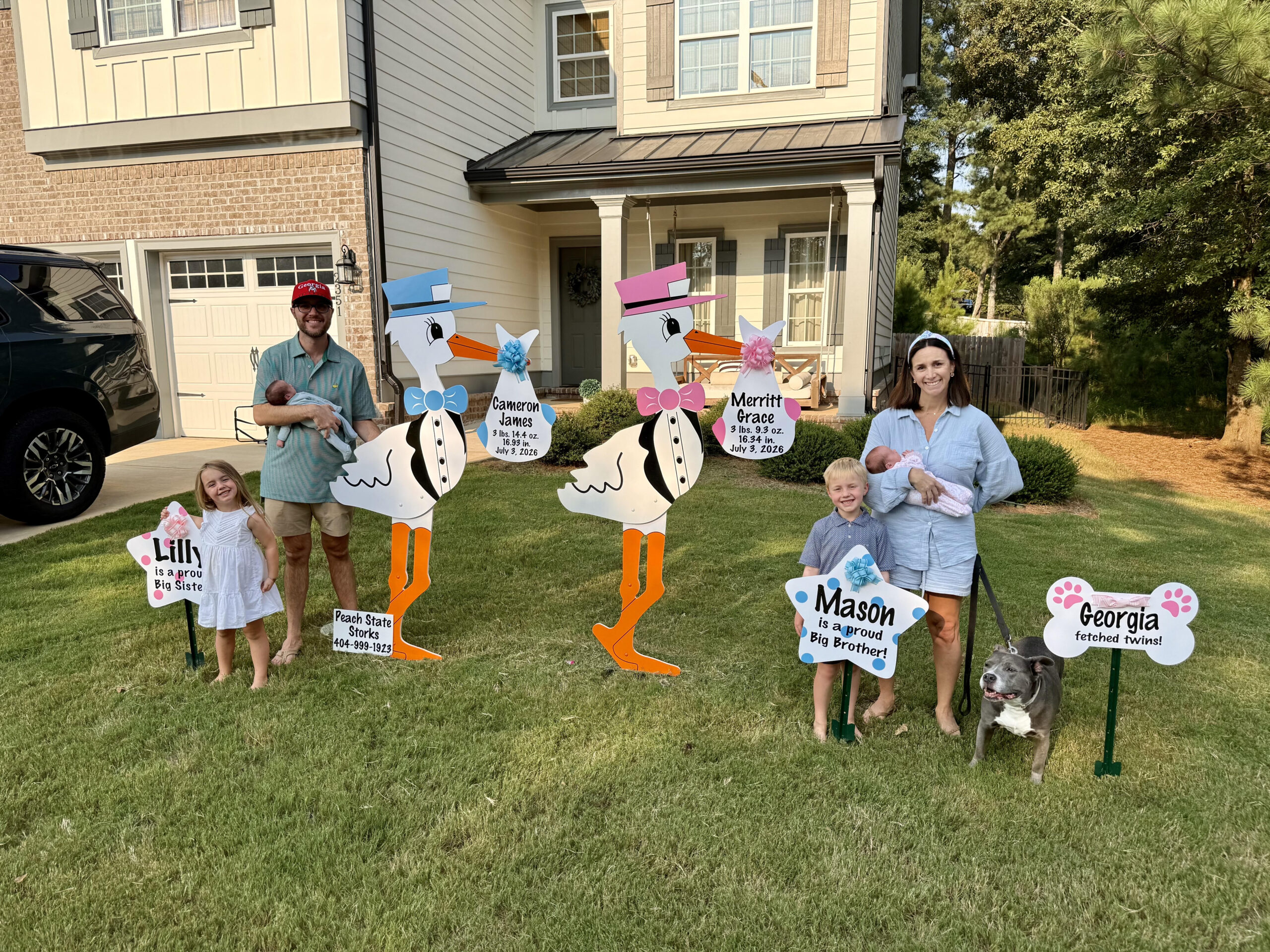 Birth Announcement Stork Sign in Watkinsville, GA