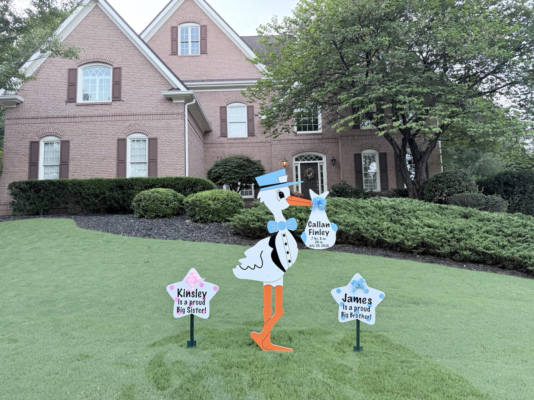 Birth Announcement Stork Sign in Alpharetta, GA