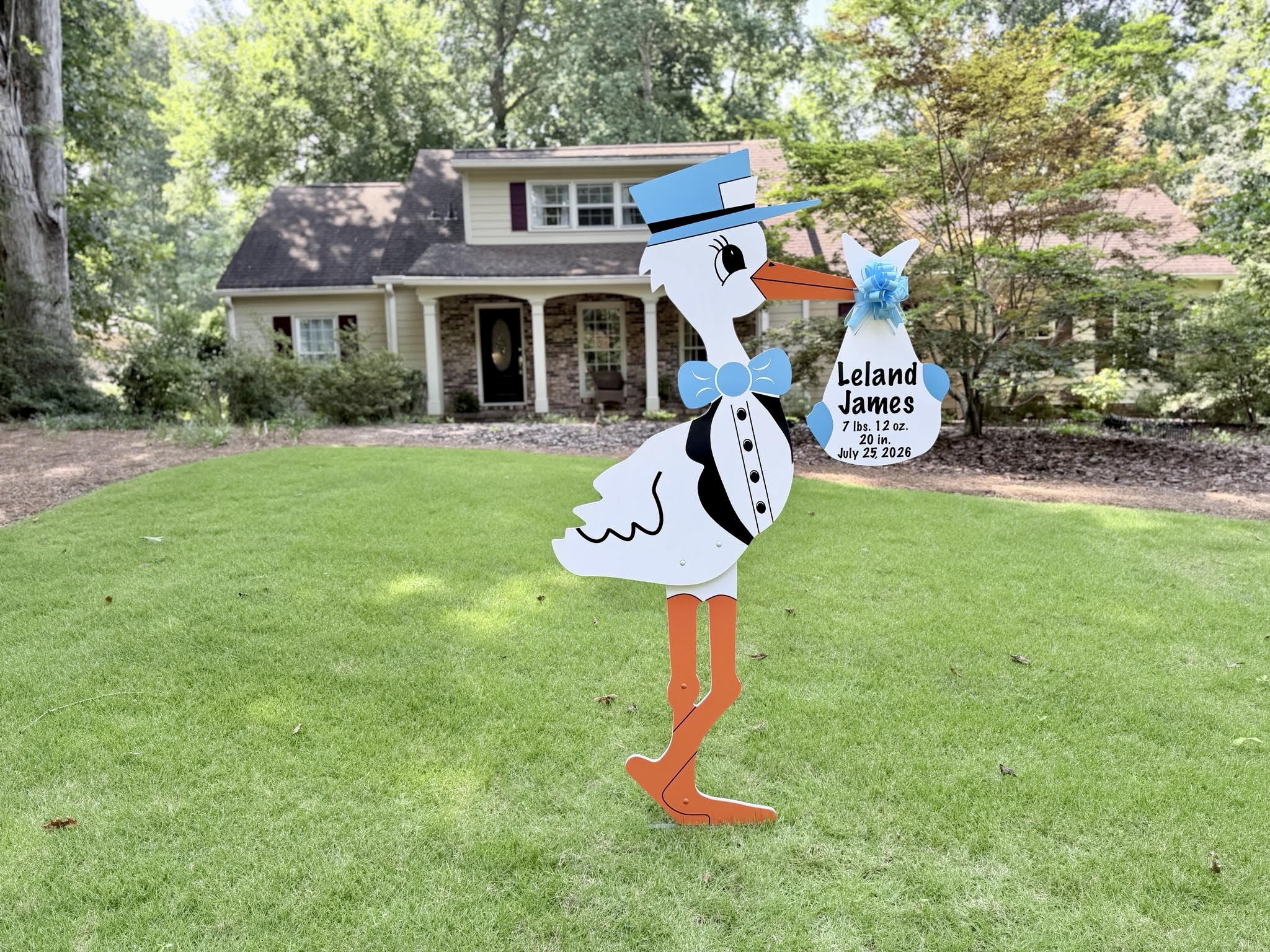 Birth Announcement Stork Sign in Marietta, GA