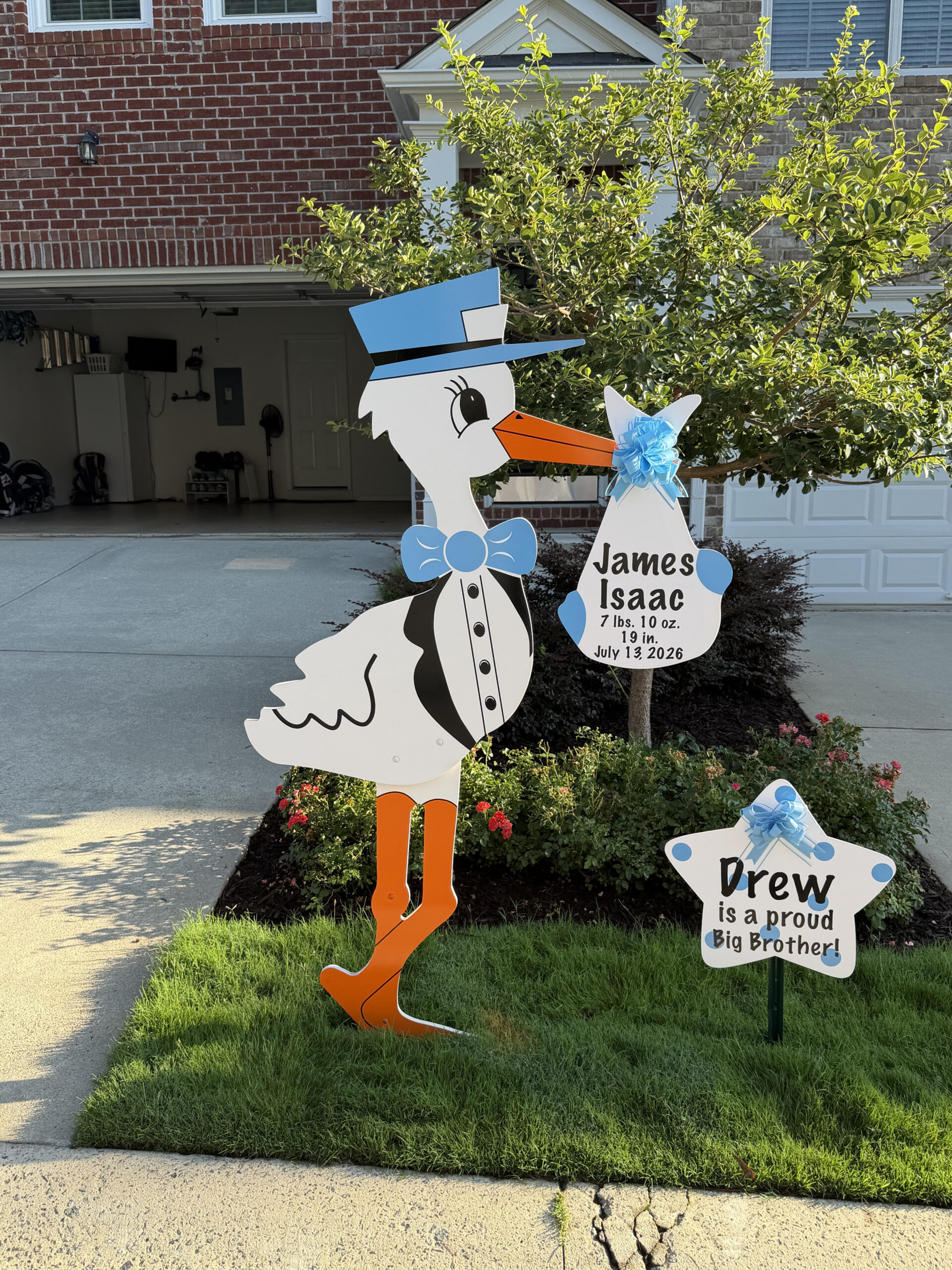 Birth Announcement Stork Sign in Vinings, Atlanta