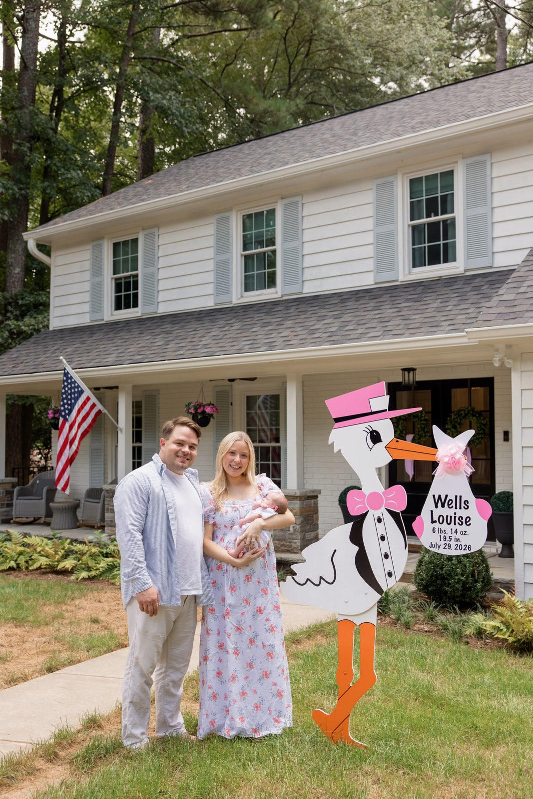 Birth Announcement Stork Sign in Dunwoody, GA